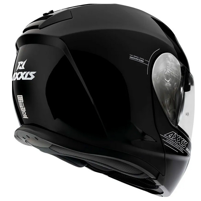 Casco Axxis Rebatible GECKO - Negro Brillante - Imagen 3
