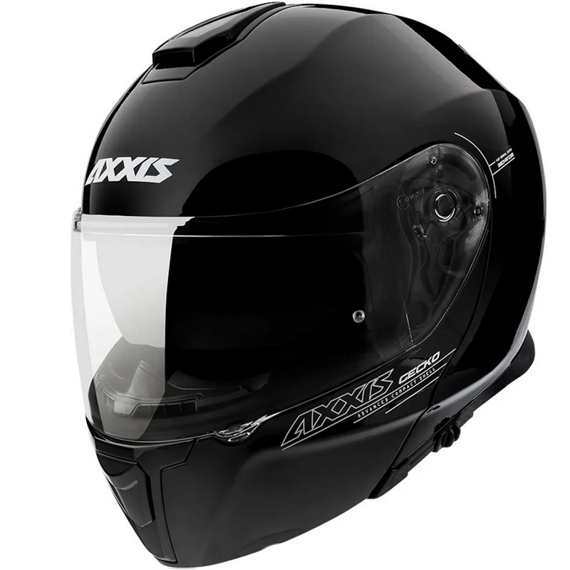 Casco Axxis Rebatible GECKO - Negro Brillante - Imagen 2