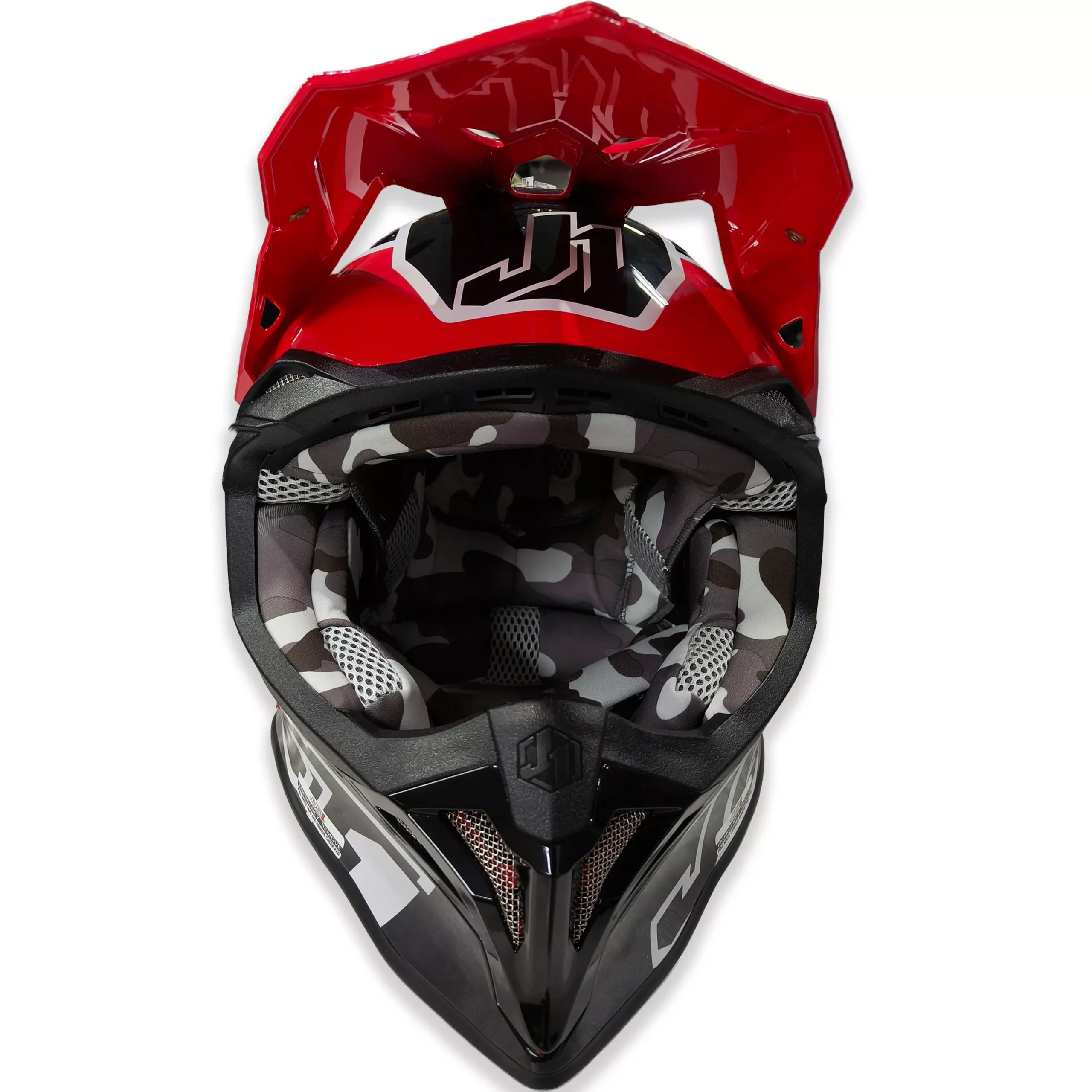 Casco Just1 Thruster J39 + Antiparra - Negro/Blanco/Rojo Brillo - Imagen 6
