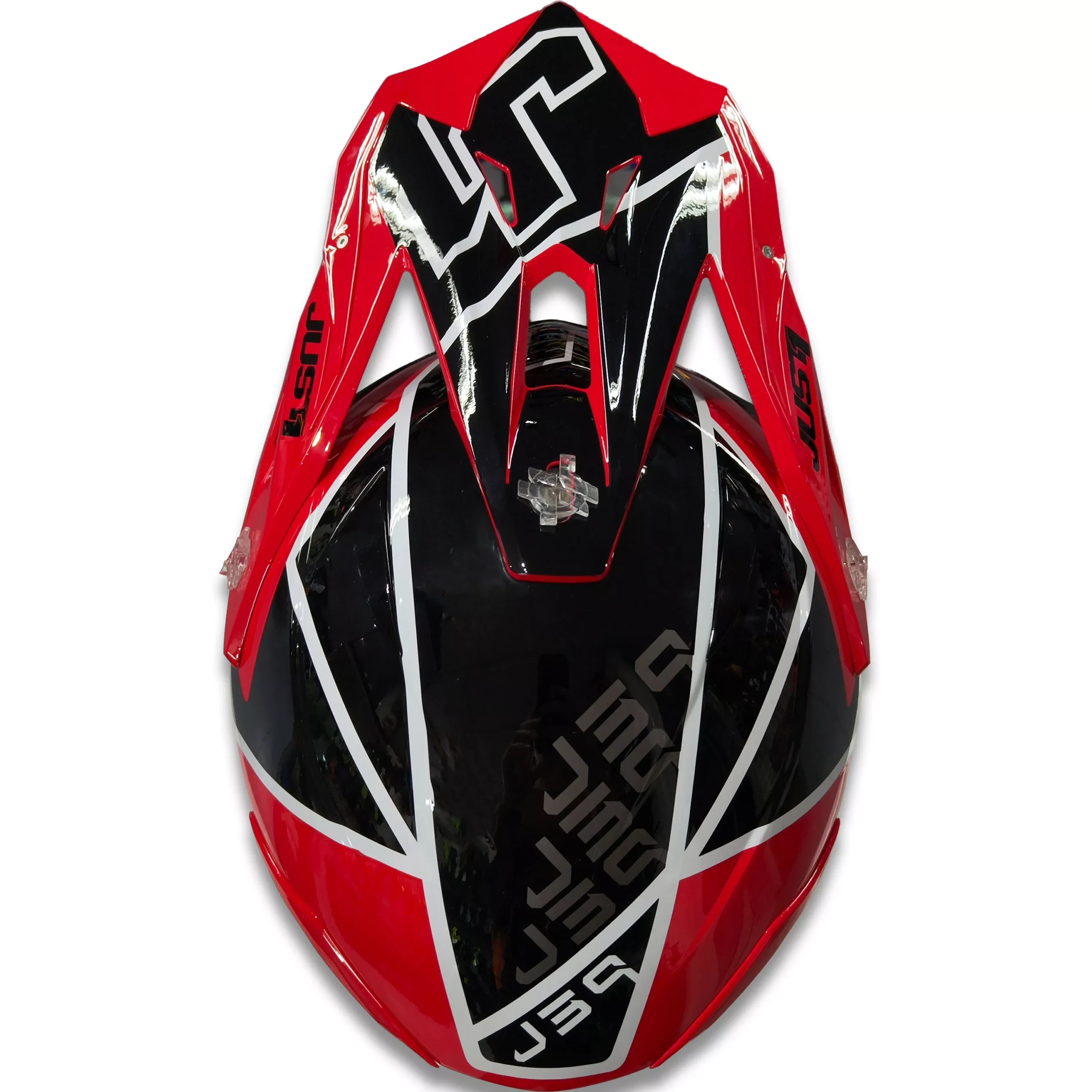 Casco Just1 Thruster J39 + Antiparra - Negro/Blanco/Rojo Brillo - Imagen 4
