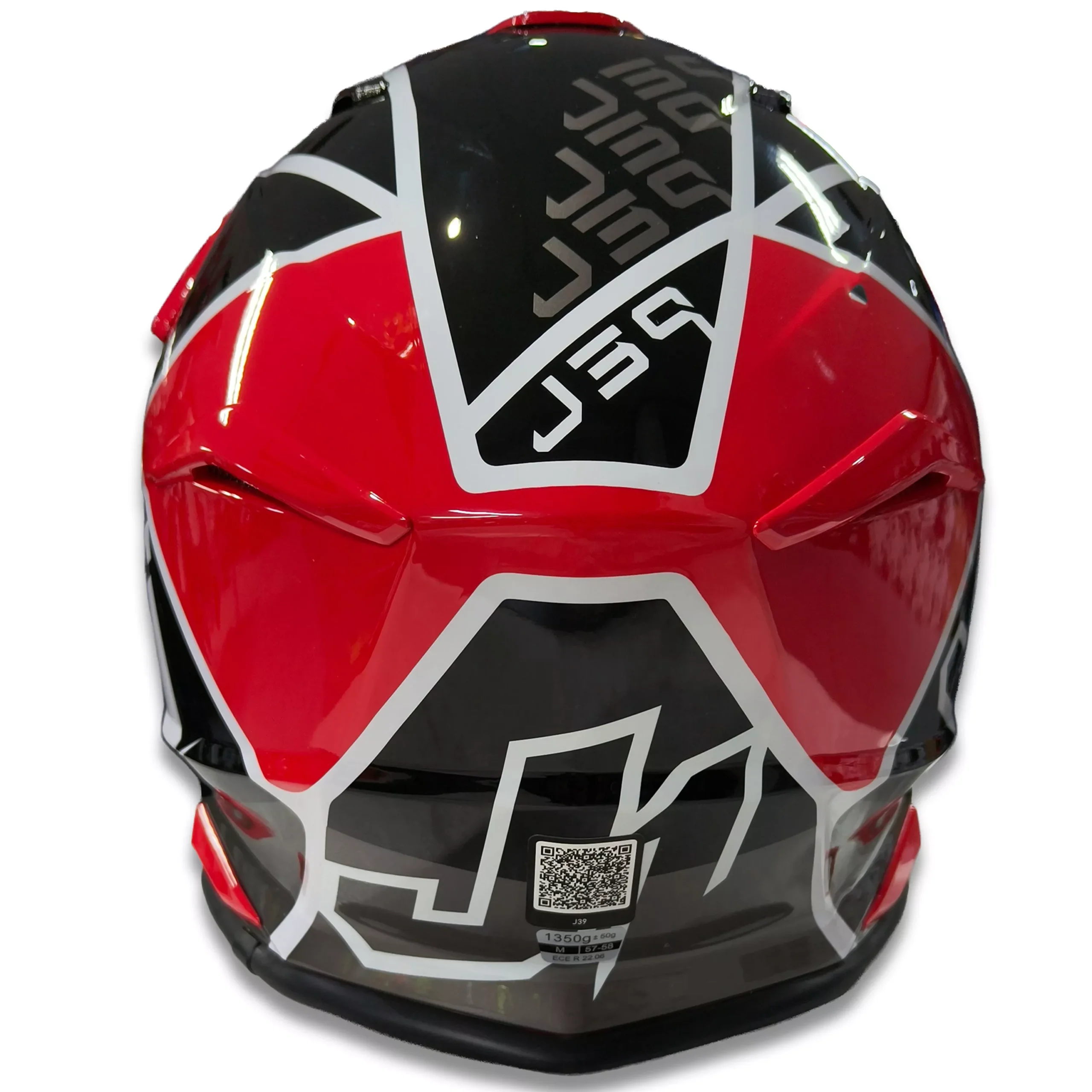 Casco Just1 Thruster J39 + Antiparra - Negro/Blanco/Rojo Brillo - Imagen 3