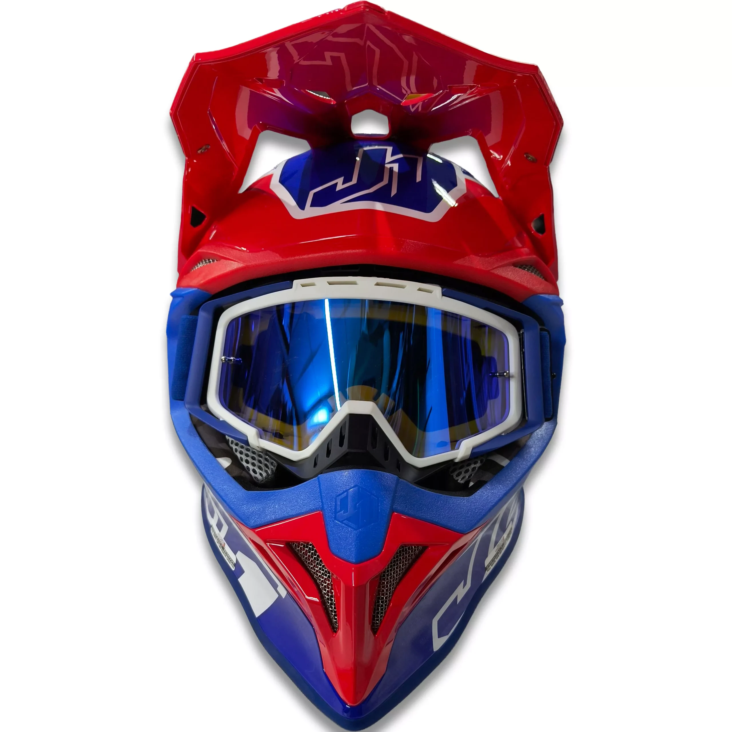 Casco Just1 Thruster J39 + Antiparra - Azul/Blanco/Rojo Brillo - Imagen 3