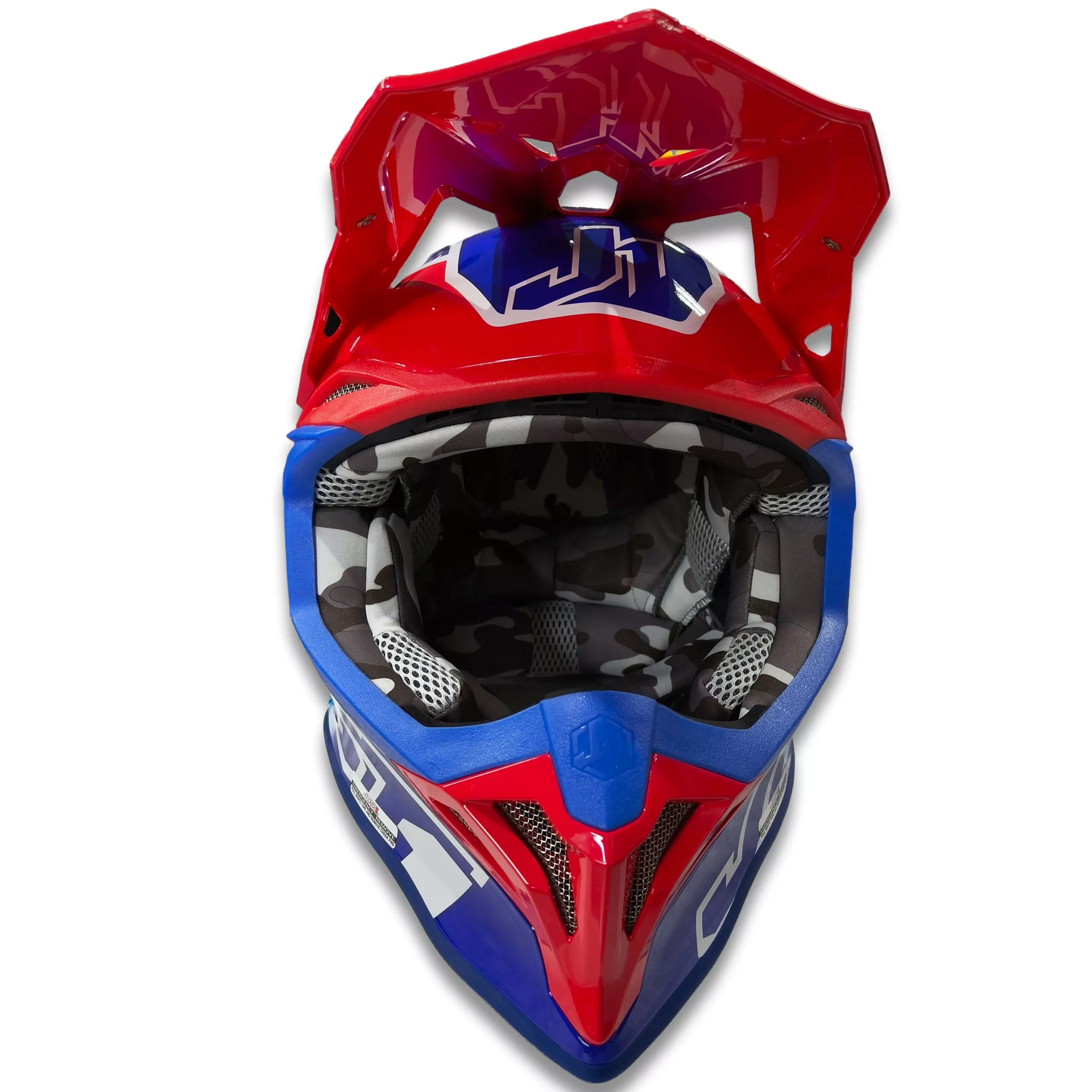 Casco Just1 Thruster J39 + Antiparra - Azul/Blanco/Rojo Brillo - Imagen 5