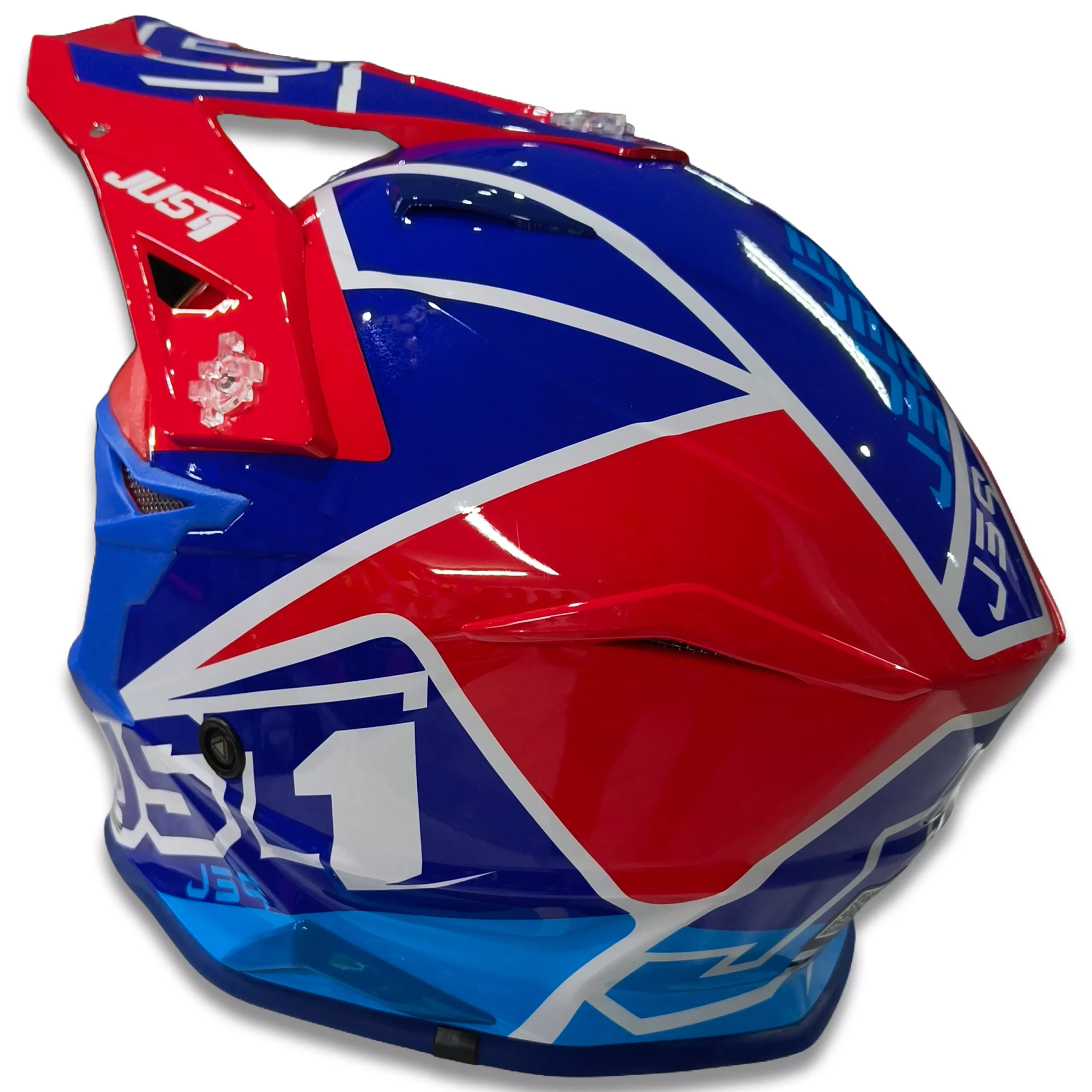 Casco Just1 Thruster J39 + Antiparra - Azul/Blanco/Rojo Brillo - Imagen 6