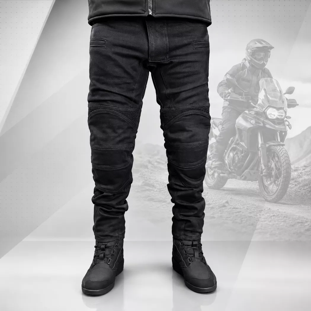Jean con Protecciones para Moto JvV Race - Negro