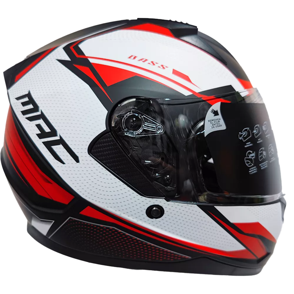 Casco Mac Bass Zeppelin Rojo / Blanco