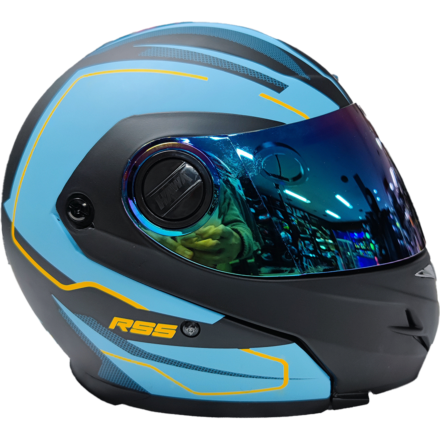 Casco Rebatible Hawk RS5 Vector Resistance Celeste Mate - Imagen 2