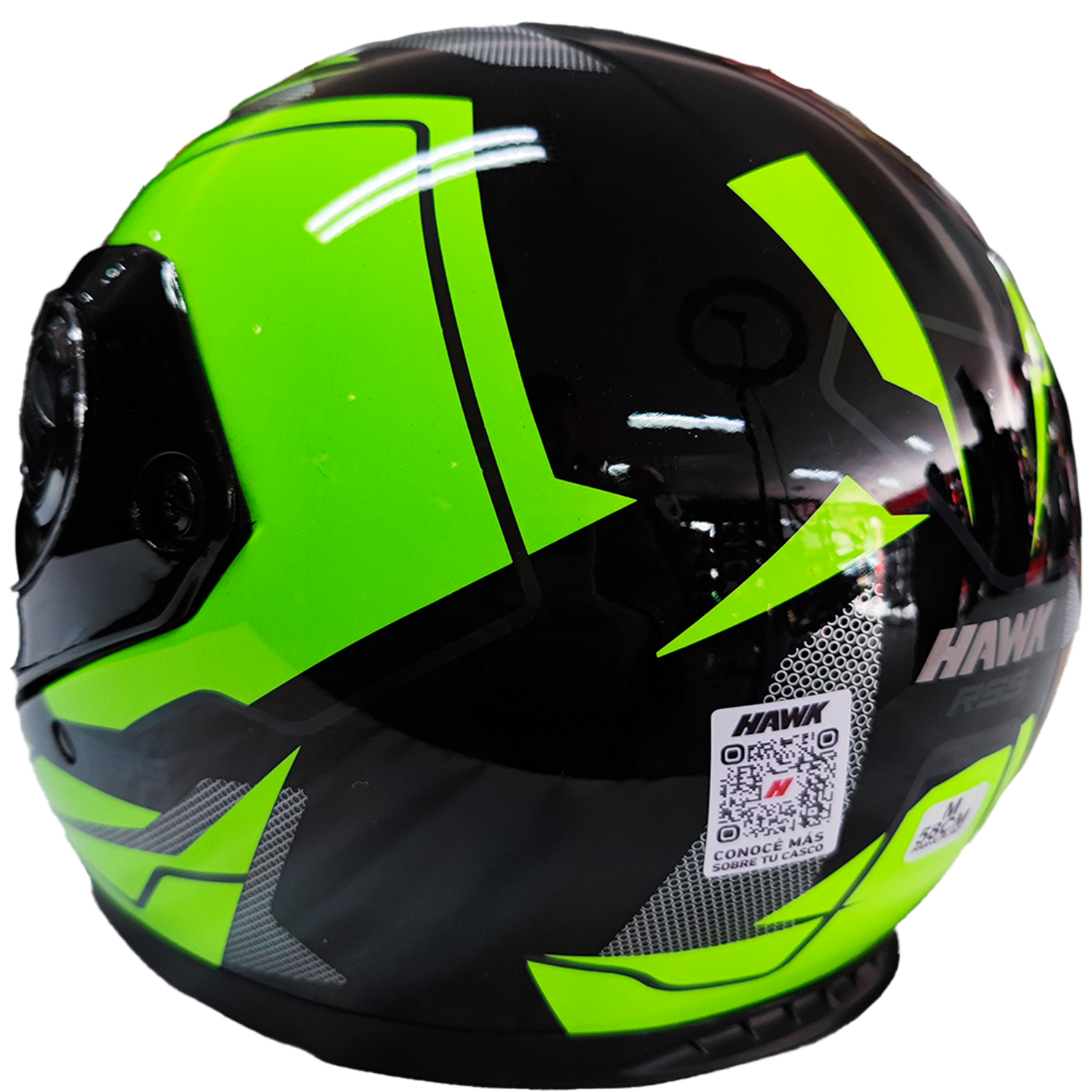 Casco Rebatible Hawk RS5 Vector Resistance Verde Fluo - Imagen 3