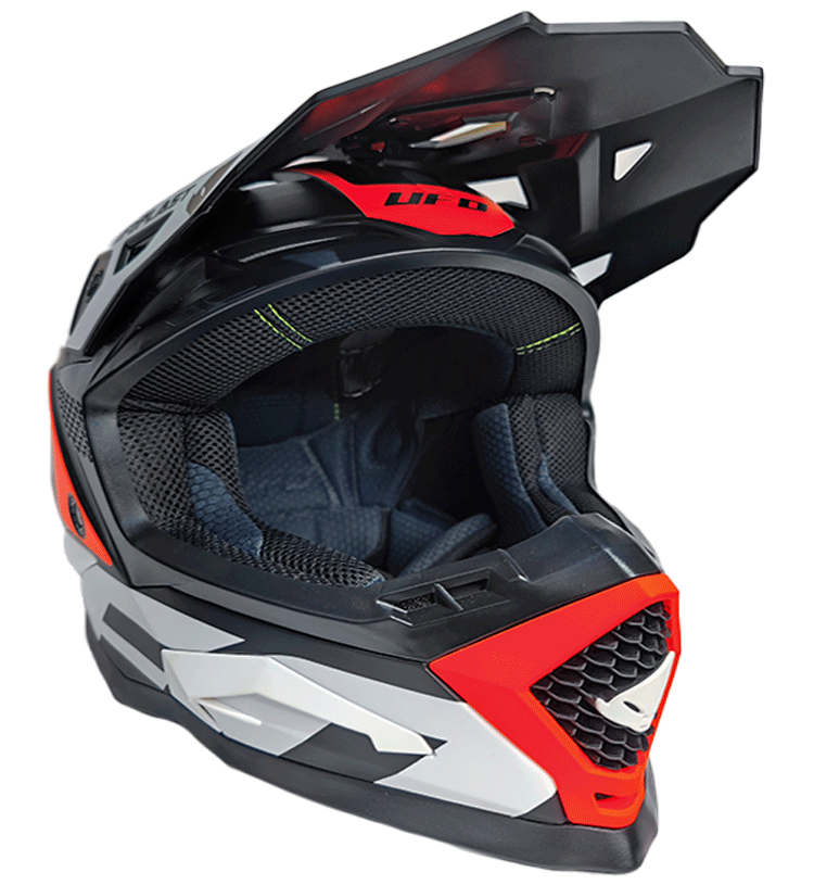 Casco Ufo Echus Negro Naranja y Blanco Mate - Imagen 3