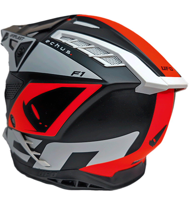 Casco Ufo Echus Negro Naranja y Blanco Mate - Imagen 4