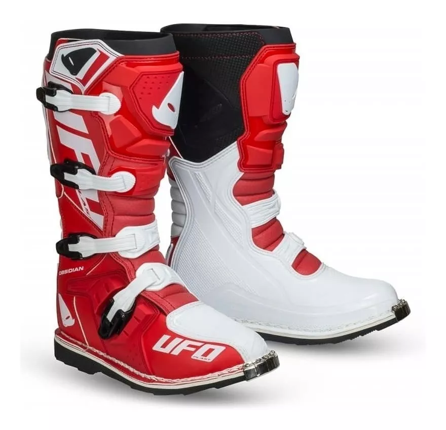 Botas Motocross Ufo Obsidian - Red and White