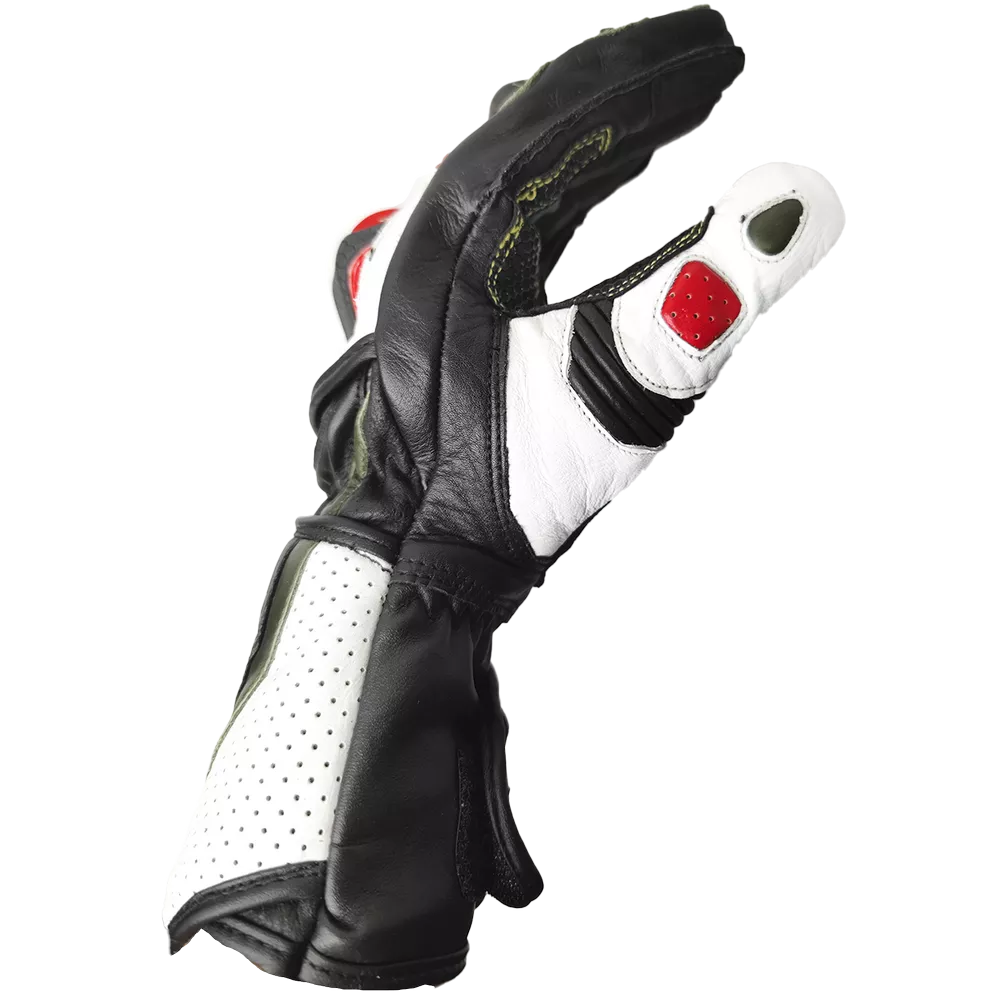 Guantes JyV Race STRIX – VERDE/ROJO - Imagen 3