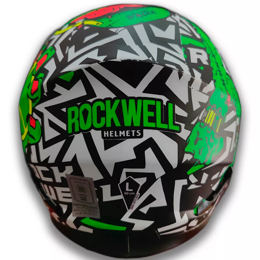 Casco Rockwell Zombie 929 Blanco Verde Fluo - Imagen 5