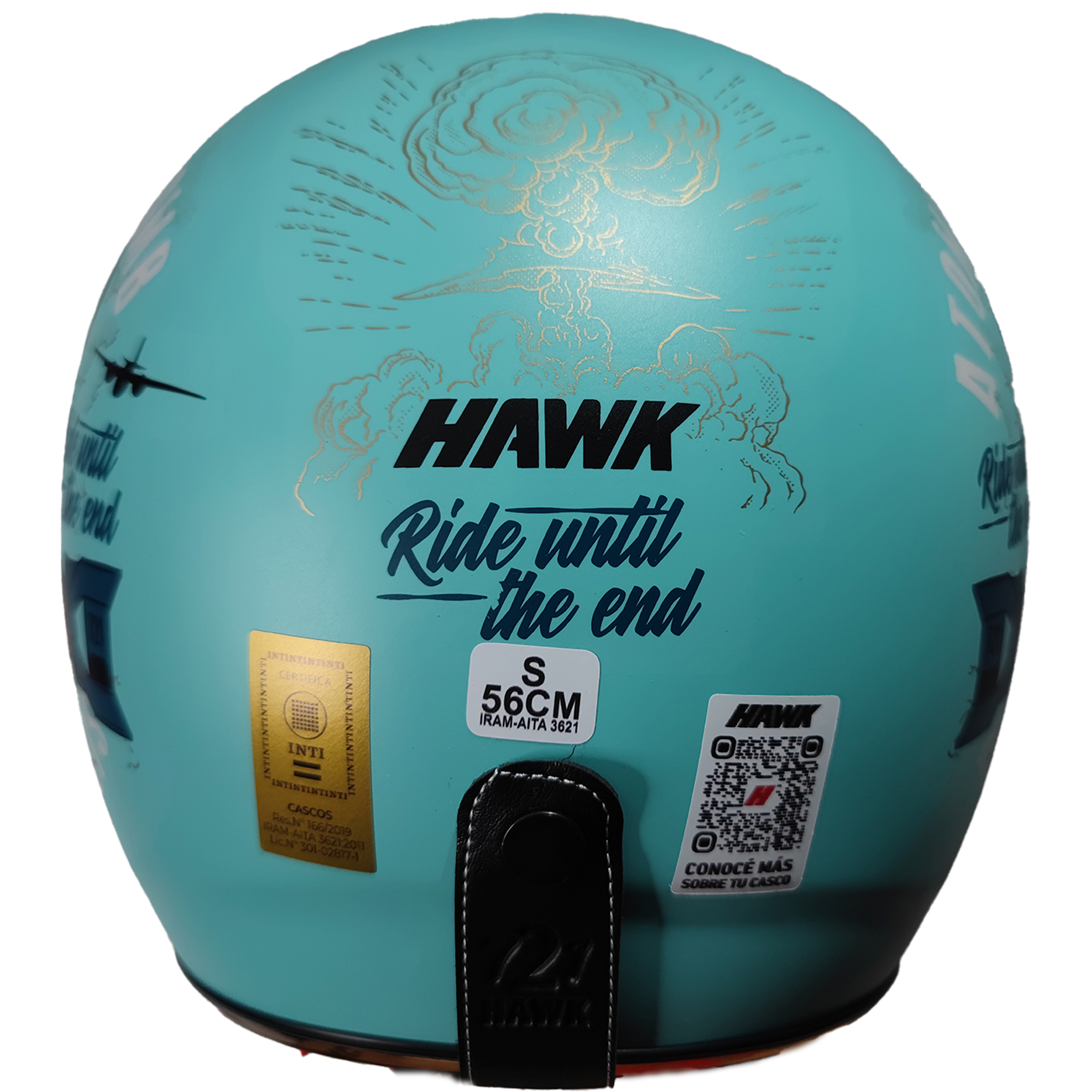 Casco Hawk 721 Atomic Bomb Celeste/Azul mate - Imagen 3