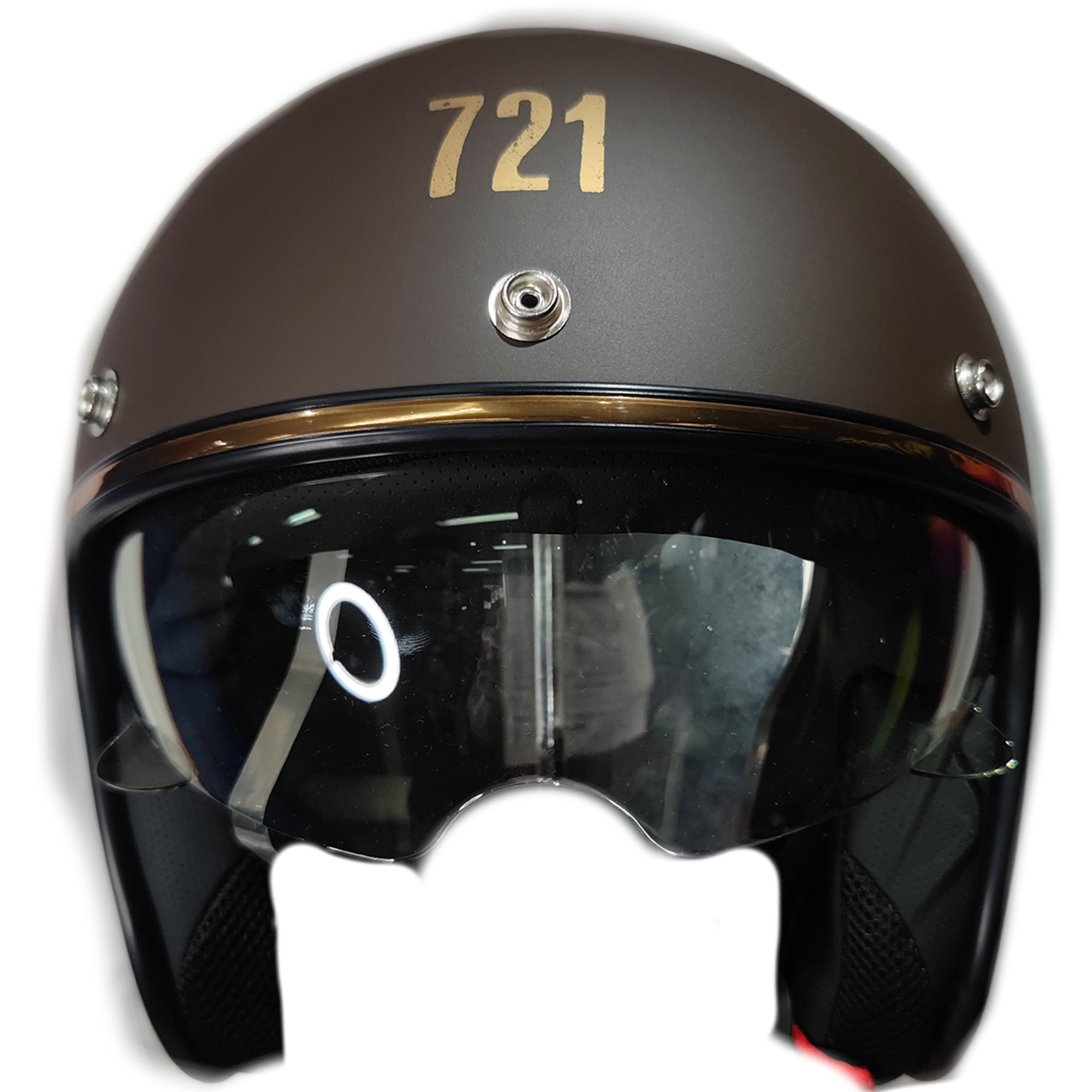 Casco Hawk 721 Atomic Bomb Marron/Azul Mate - Imagen 2