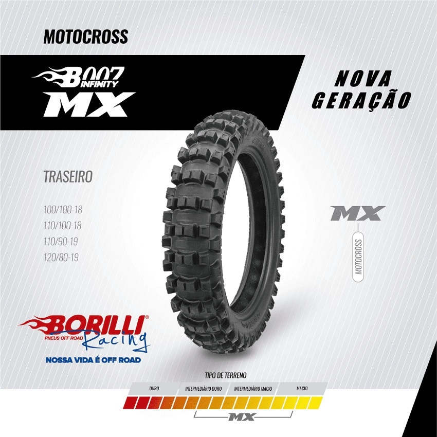 Cubierta Borilli Trasera Motocross 110/90-19 MX B007