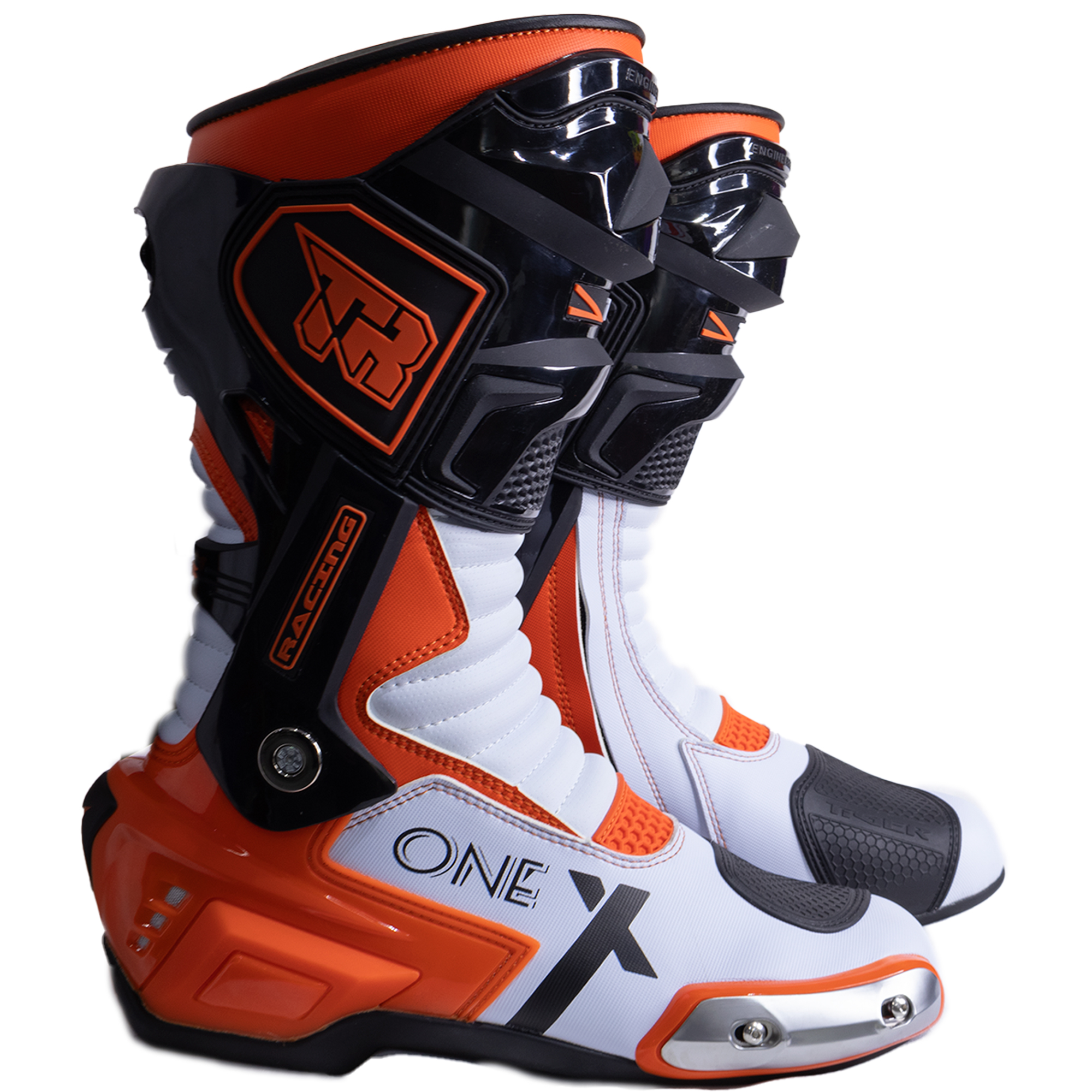 Botas de Pista Tiger Racing X-One Naranja/Blanco - Imagen 7