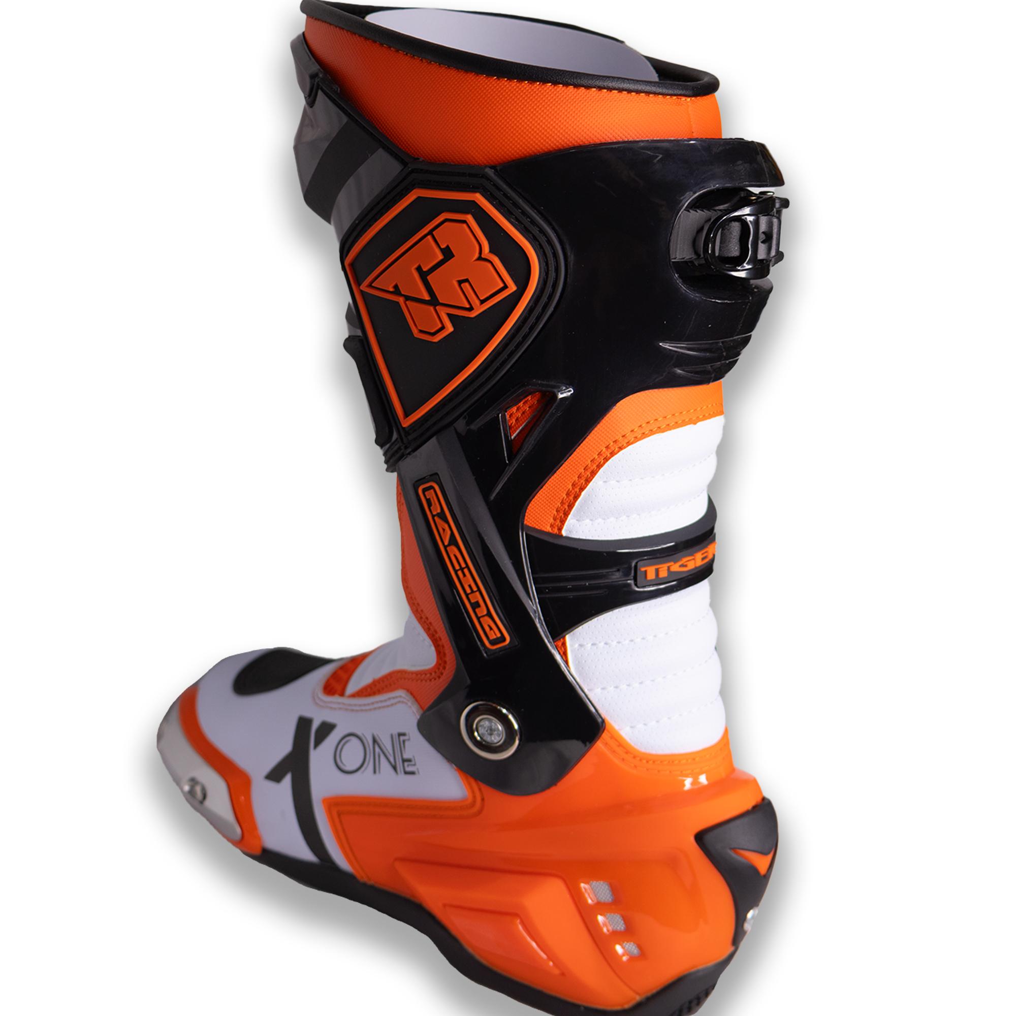 Botas de Pista Tiger Racing X-One Naranja/Blanco - Imagen 4