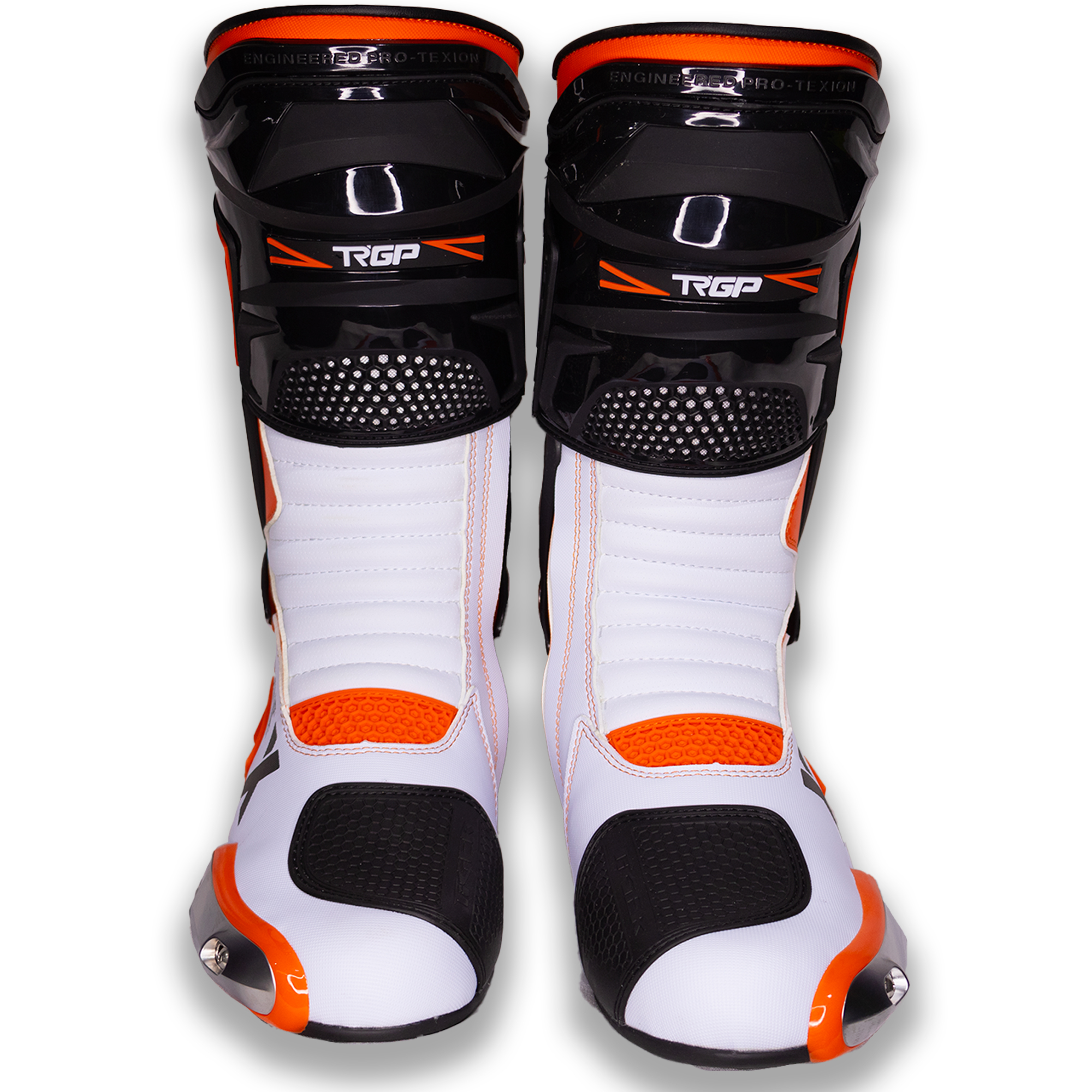 Botas de Pista Tiger Racing X-One Naranja/Blanco - Imagen 3