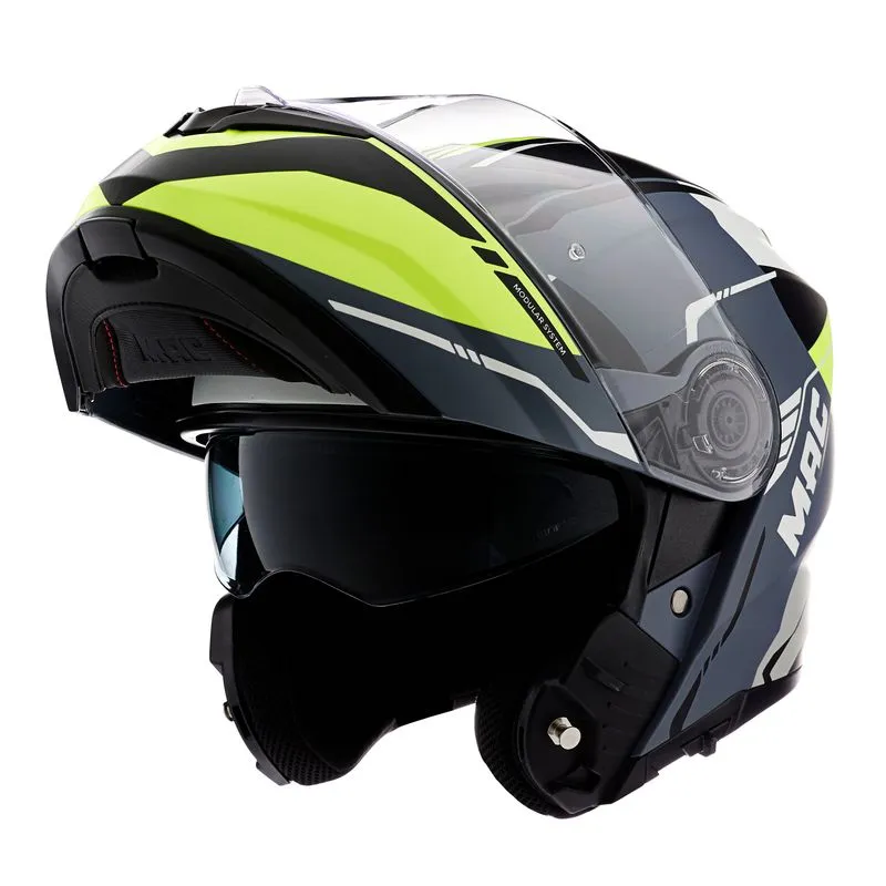 Casco Rebatible MAC Rock Doble visor FF908 amarillo/gris - Imagen 2