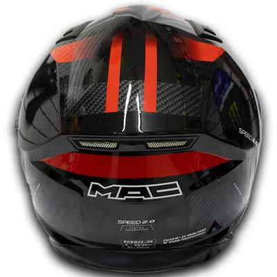 Casco Integral MAC Speed 2.0 Gripper Negro/Rojo brillante - Imagen 5