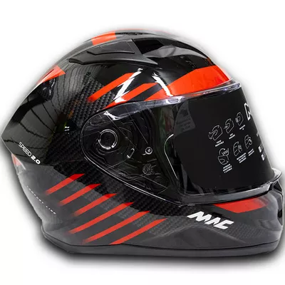 Casco Integral MAC Speed 2.0 Gripper Negro/Rojo brillante
