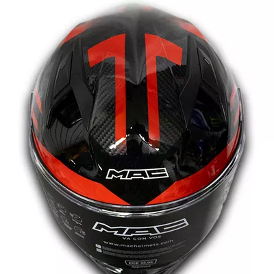 Casco Integral MAC Speed 2.0 Gripper Negro/Rojo brillante - Imagen 4
