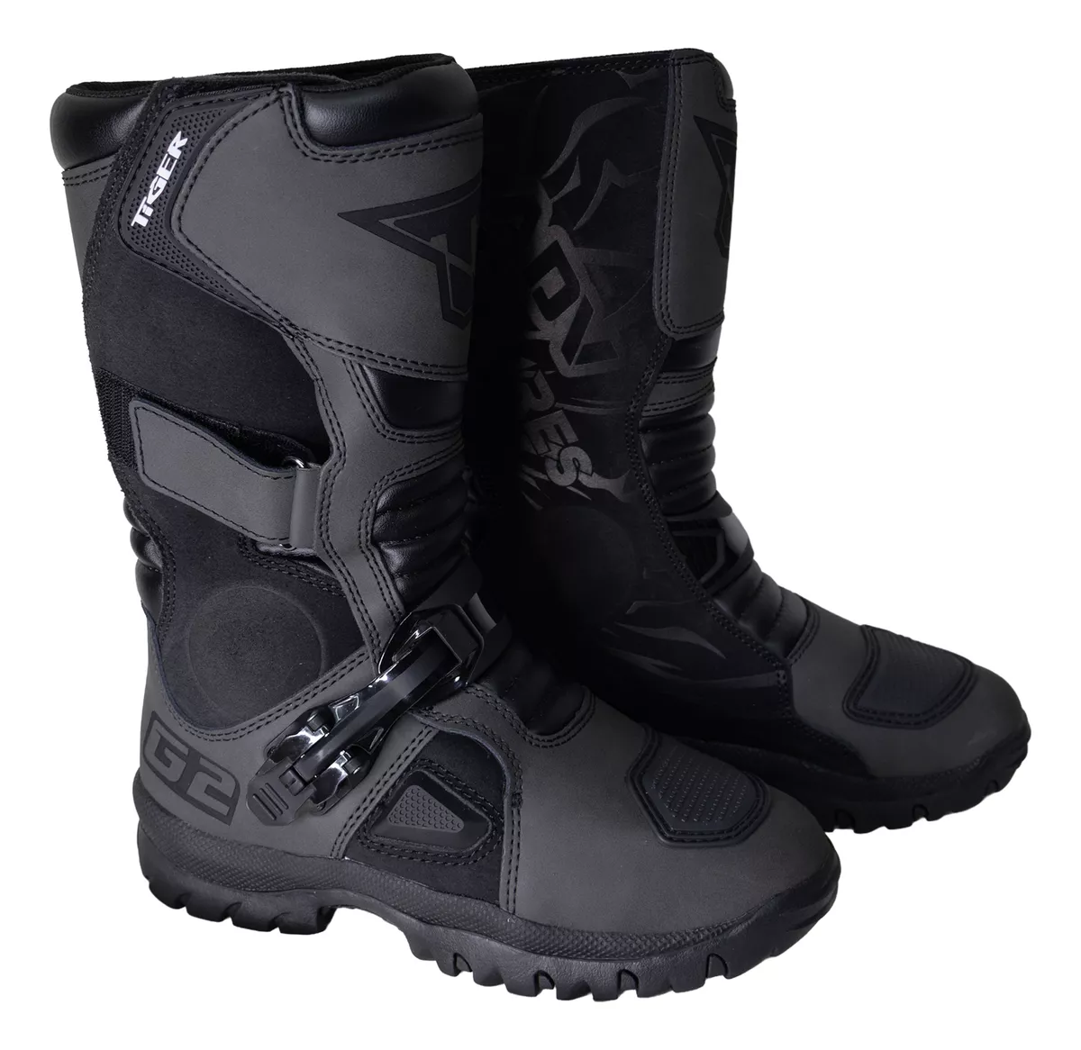 Botas para moto motocross enduro Tiger Racing adveture negro