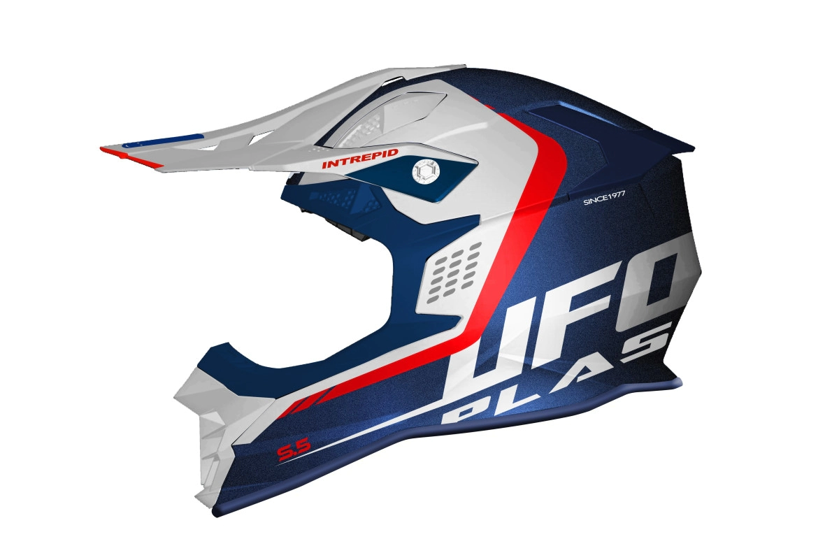 Casco Ufo Intrepid Blanco Azul Rojo S5