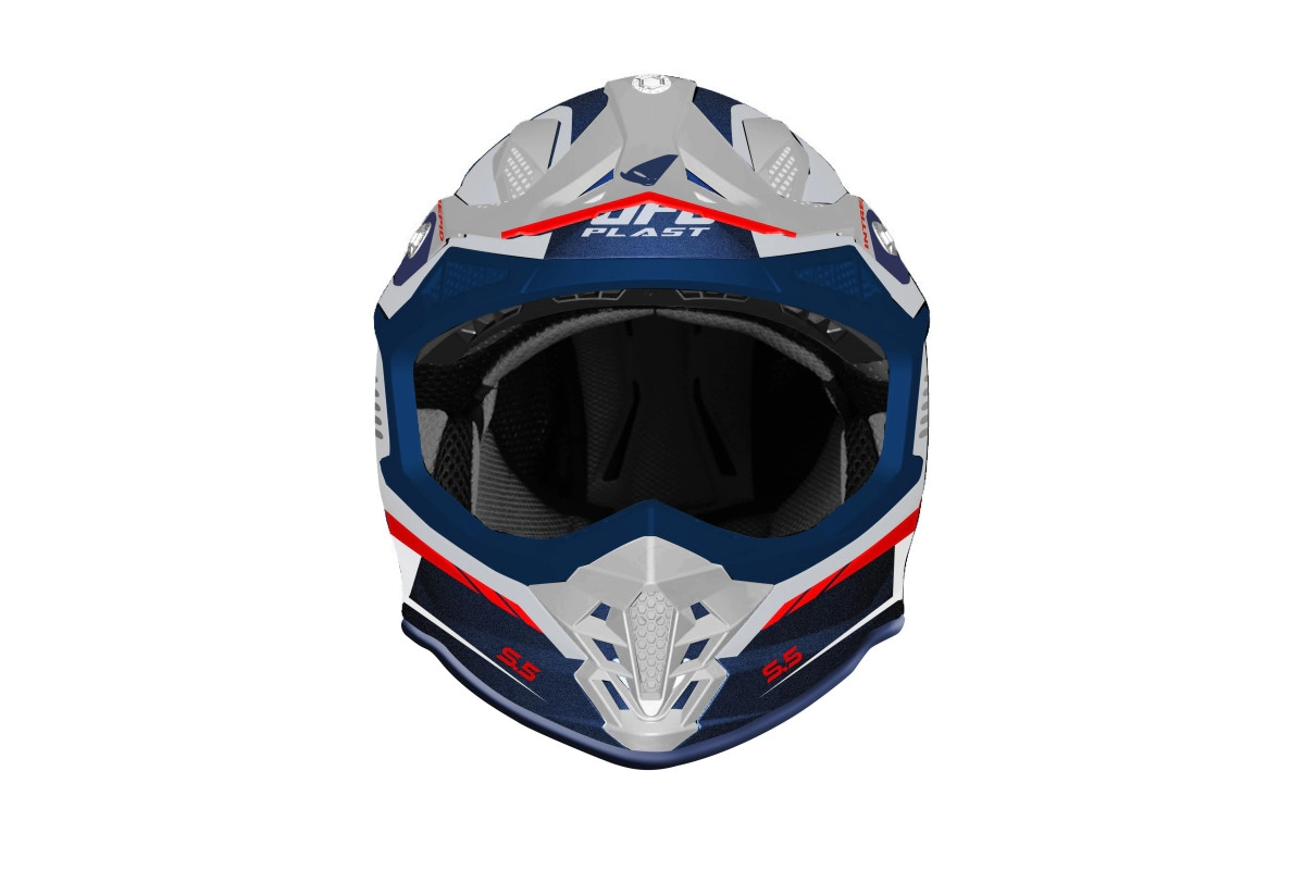 Casco Ufo Intrepid Blanco Azul Rojo S5 - Imagen 4
