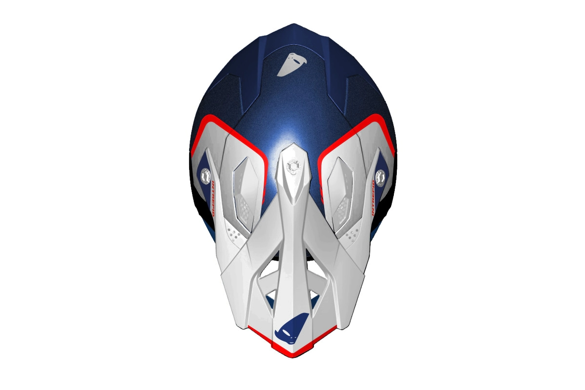 Casco Ufo Intrepid Blanco Azul Rojo S5 - Imagen 3