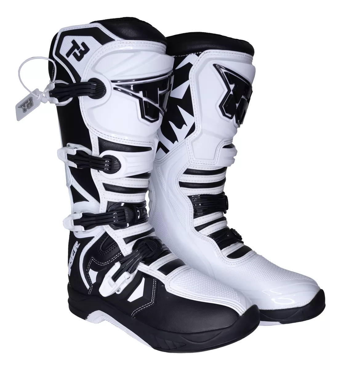 Botas Motocross Enduro Tiger Racing T3 Blancas