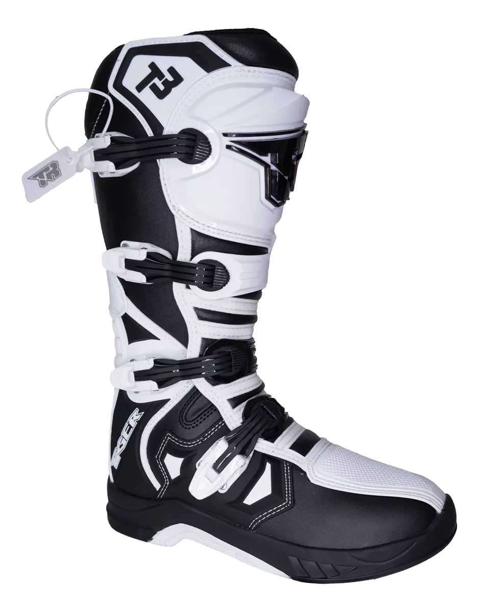 Botas Motocross Enduro Tiger Racing T3 Blancas