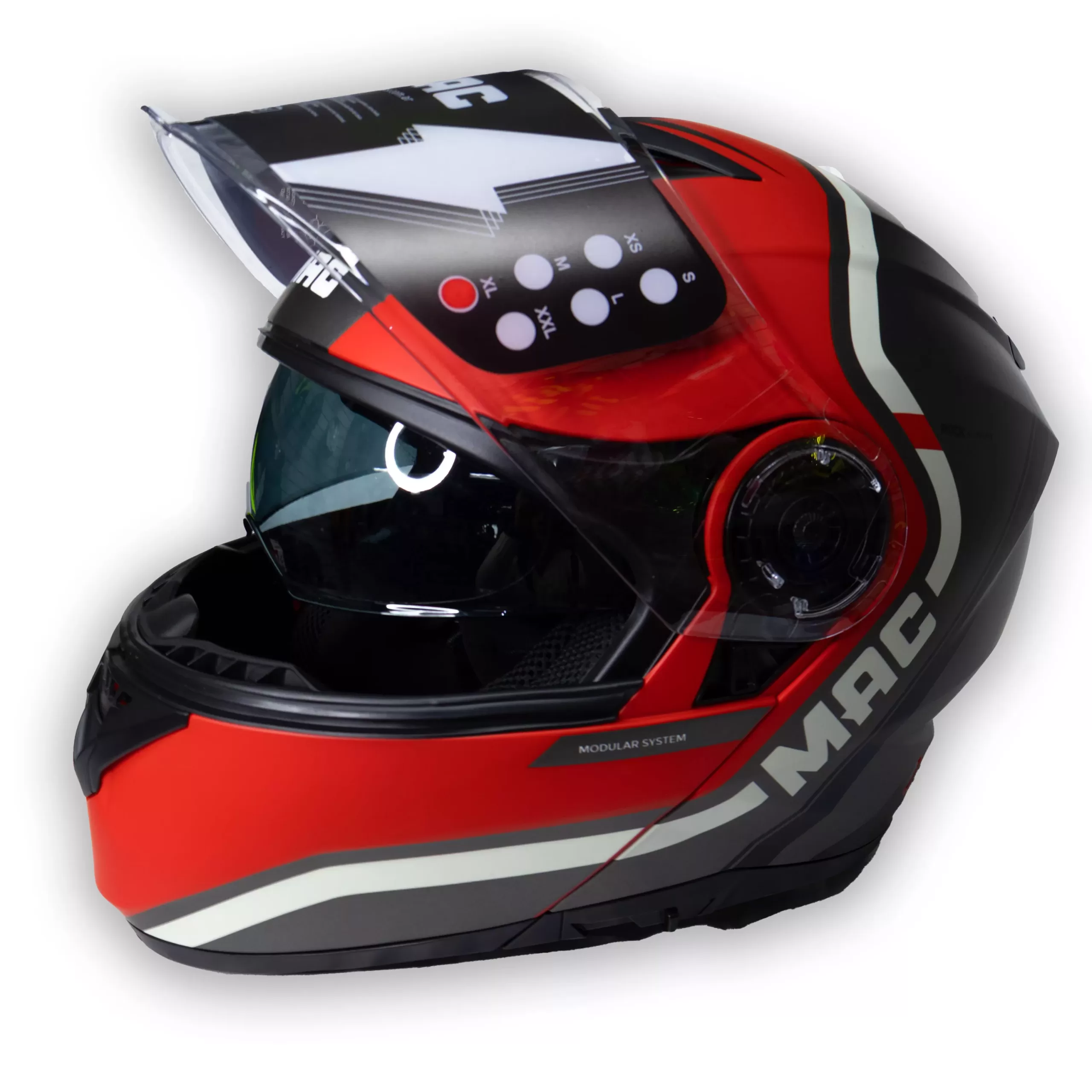 CASCO MAC REBATIBLE ALBARN Rojo/Negro - Imagen 3