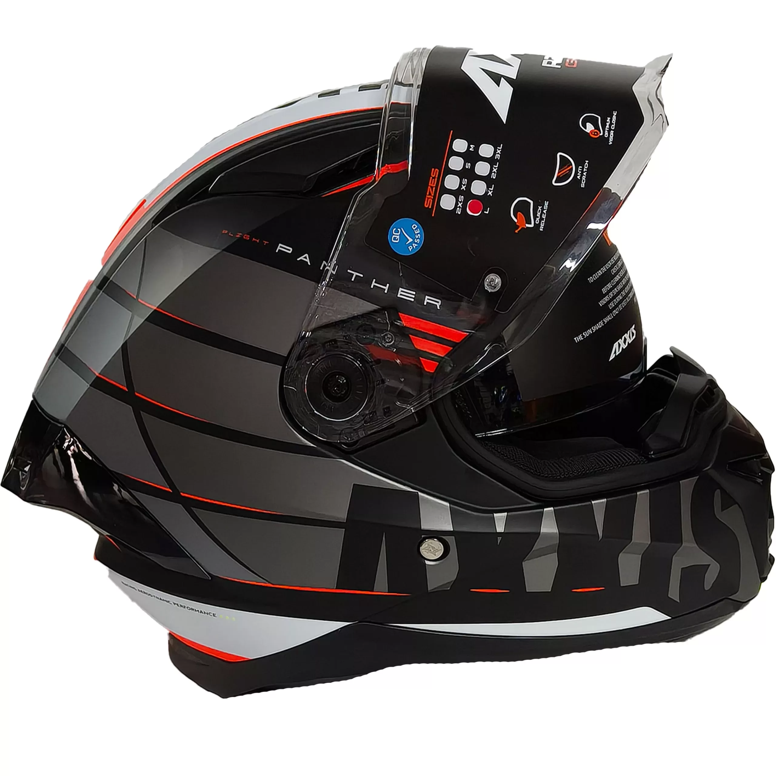 Casco Axxis Panther Flight - Gris/Naranja