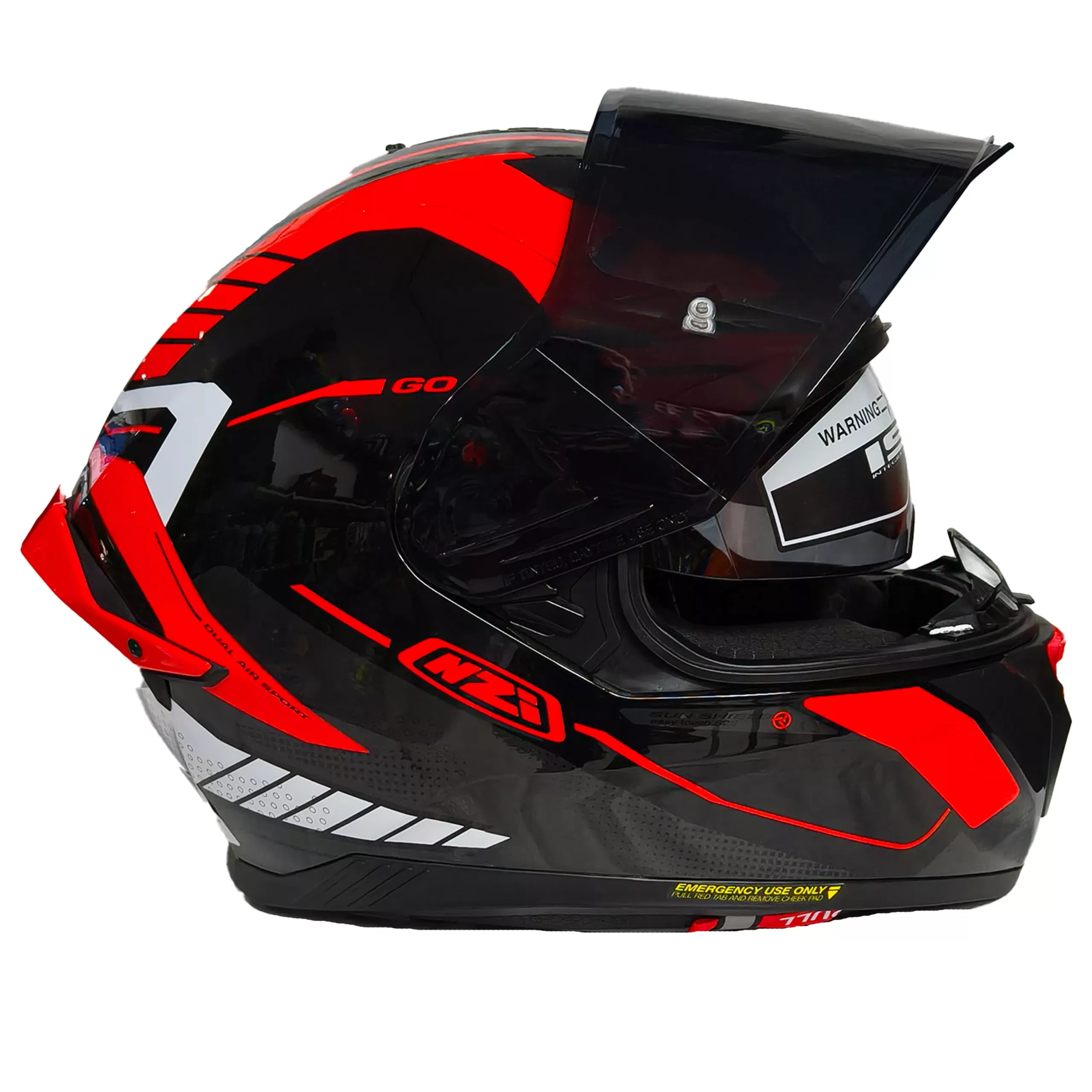 Casco NZI Go Rider Motion Negro/Rojo