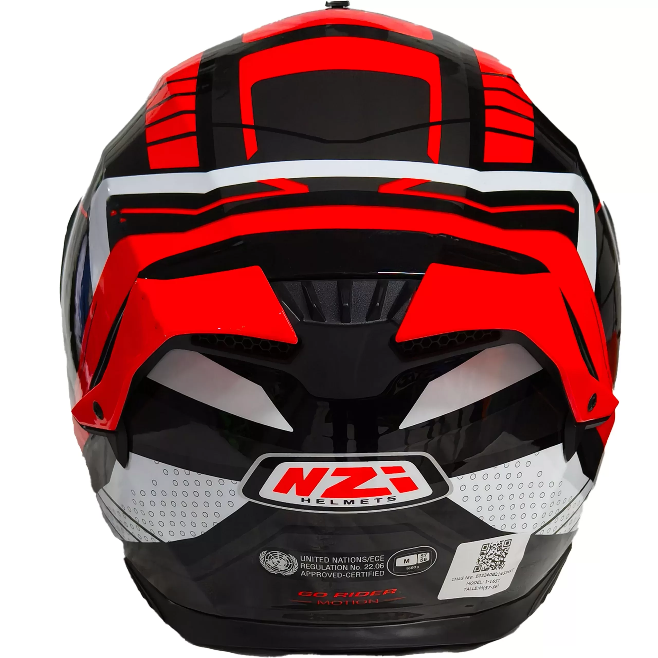 Casco NZI Go Rider Motion Negro/Rojo - Imagen 2