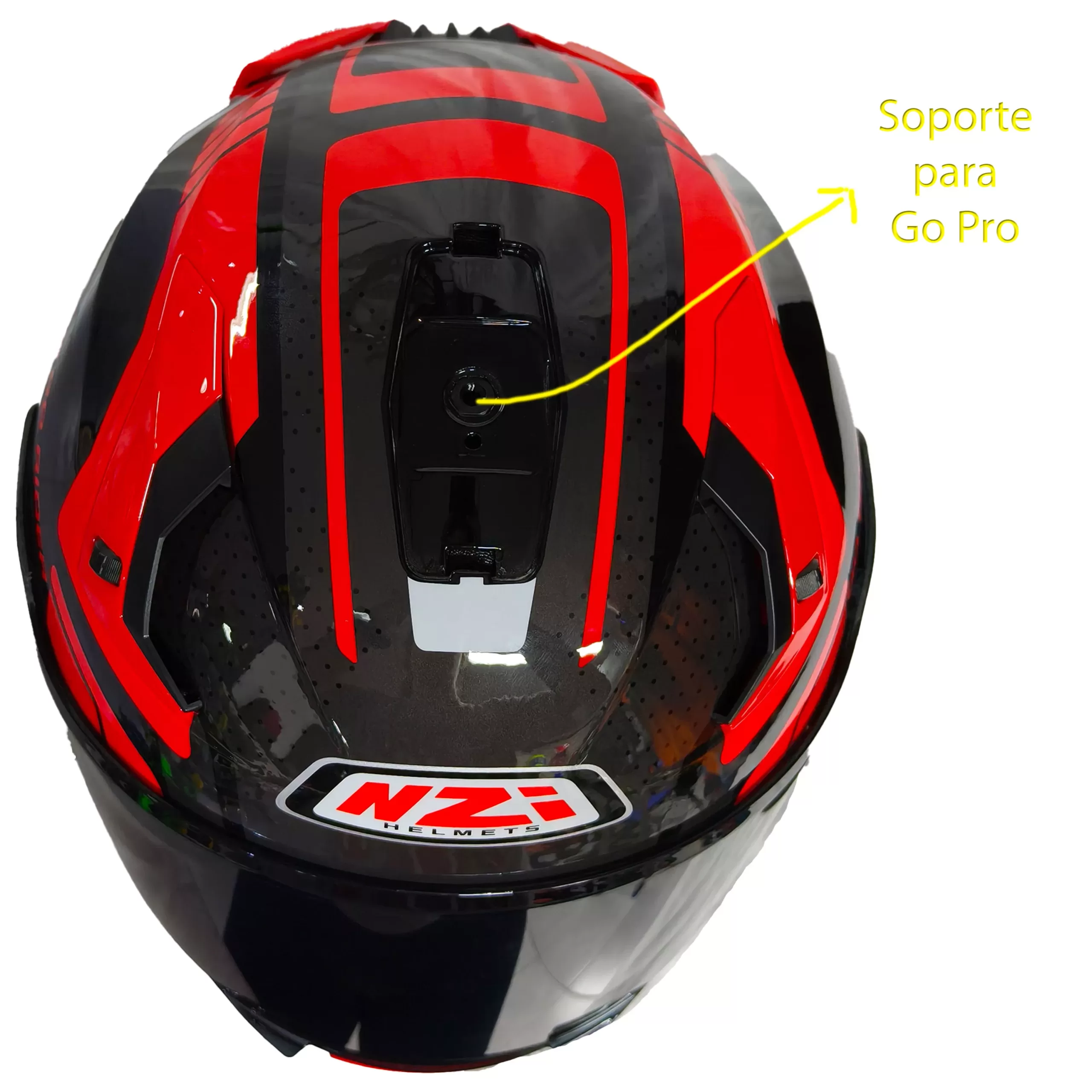 Casco NZI Go Rider Motion Negro/Rojo - Imagen 5