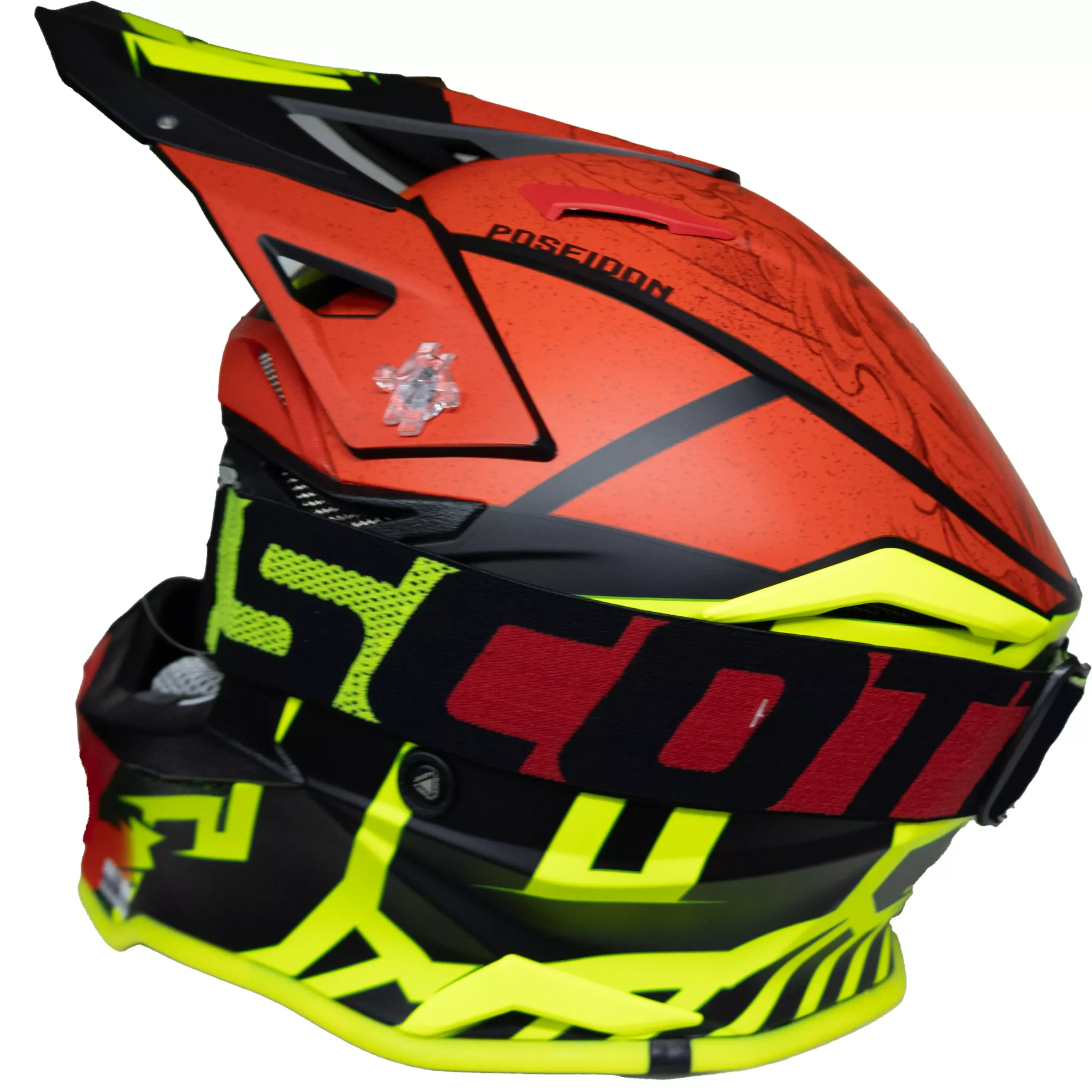 Casco Just1 Poseidon J39 + Antiparra - Amarillo/Rojo - Imagen 3
