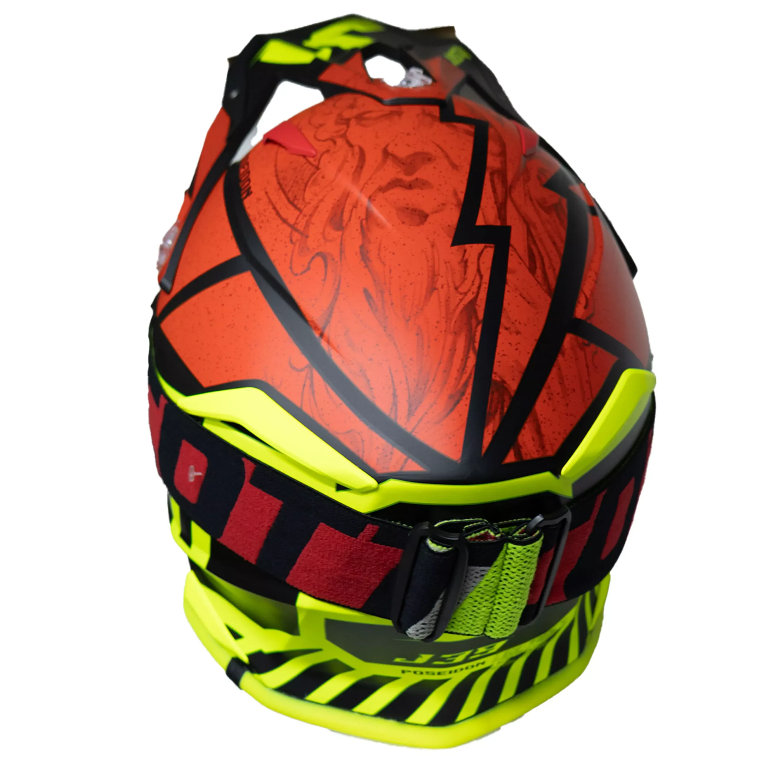 Casco Just1 Poseidon J39 + Antiparra - Amarillo/Rojo - Imagen 2