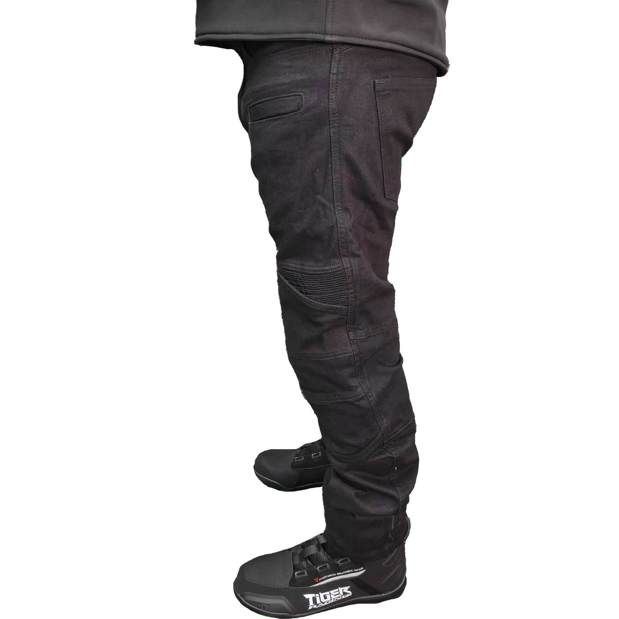 Jean con Protecciones para Moto JvV Race - Negro - Imagen 3