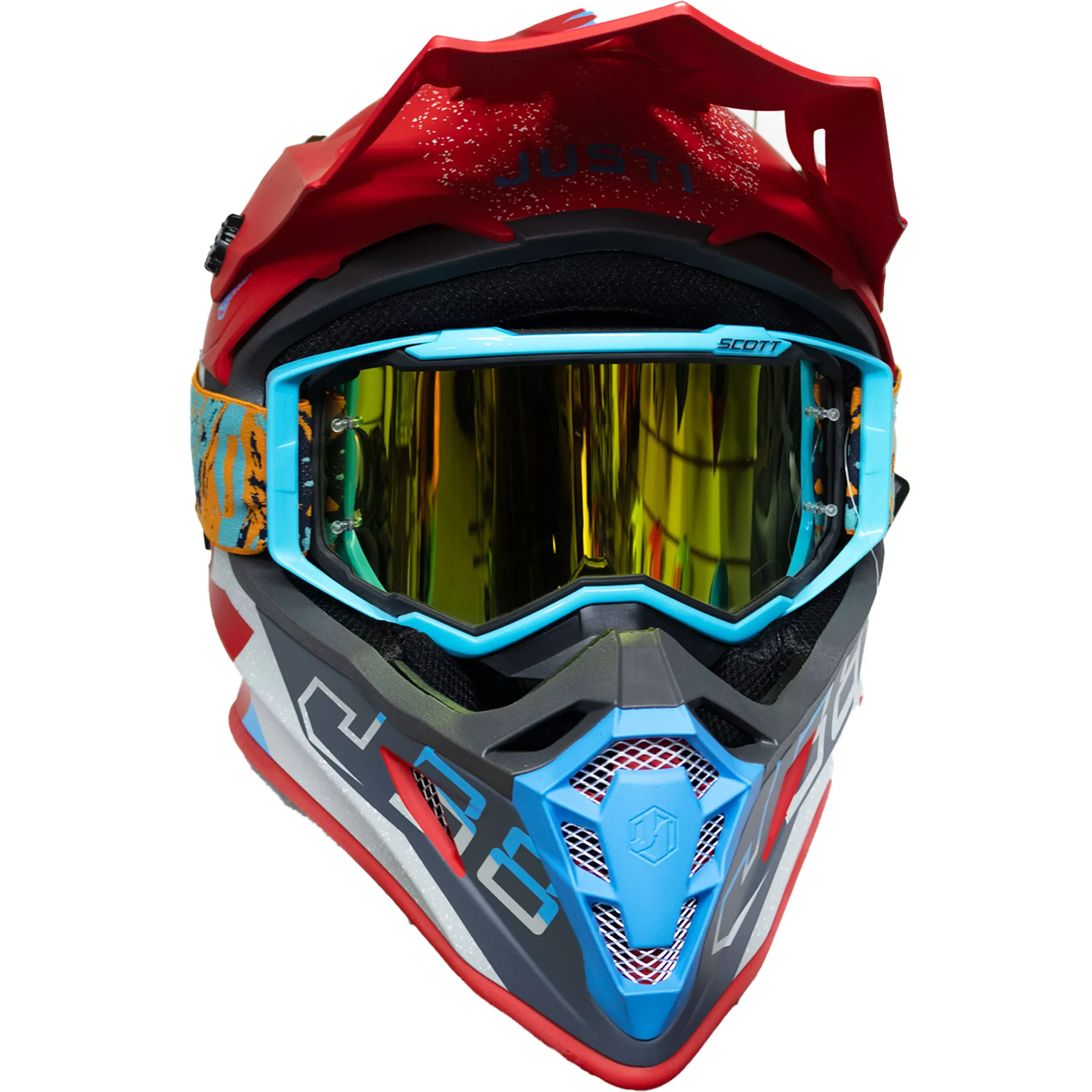 Casco Just1 Korner J38 + Antiparra - Azul/Rojo - Imagen 5