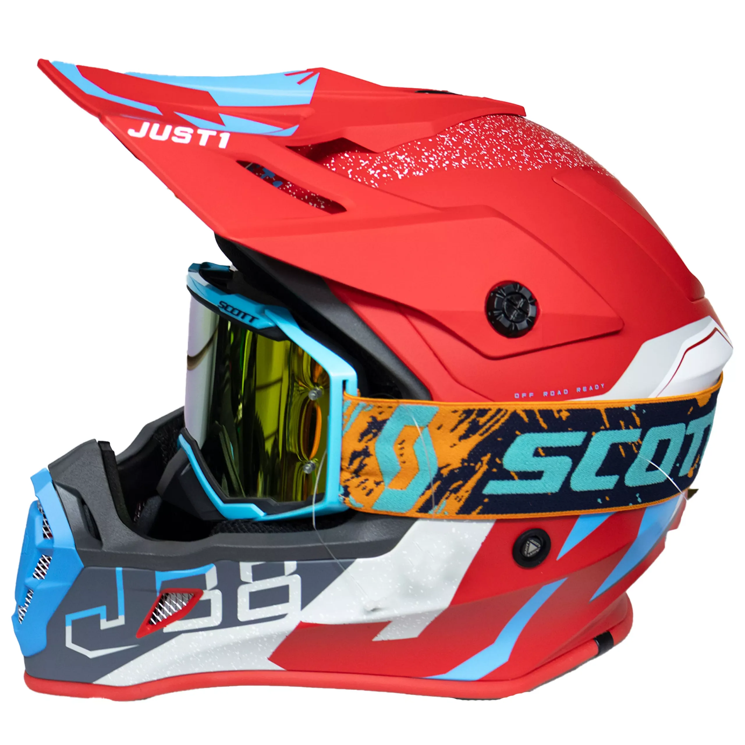 Casco Just1 Korner J38 + Antiparra - Azul/Rojo - Imagen 3