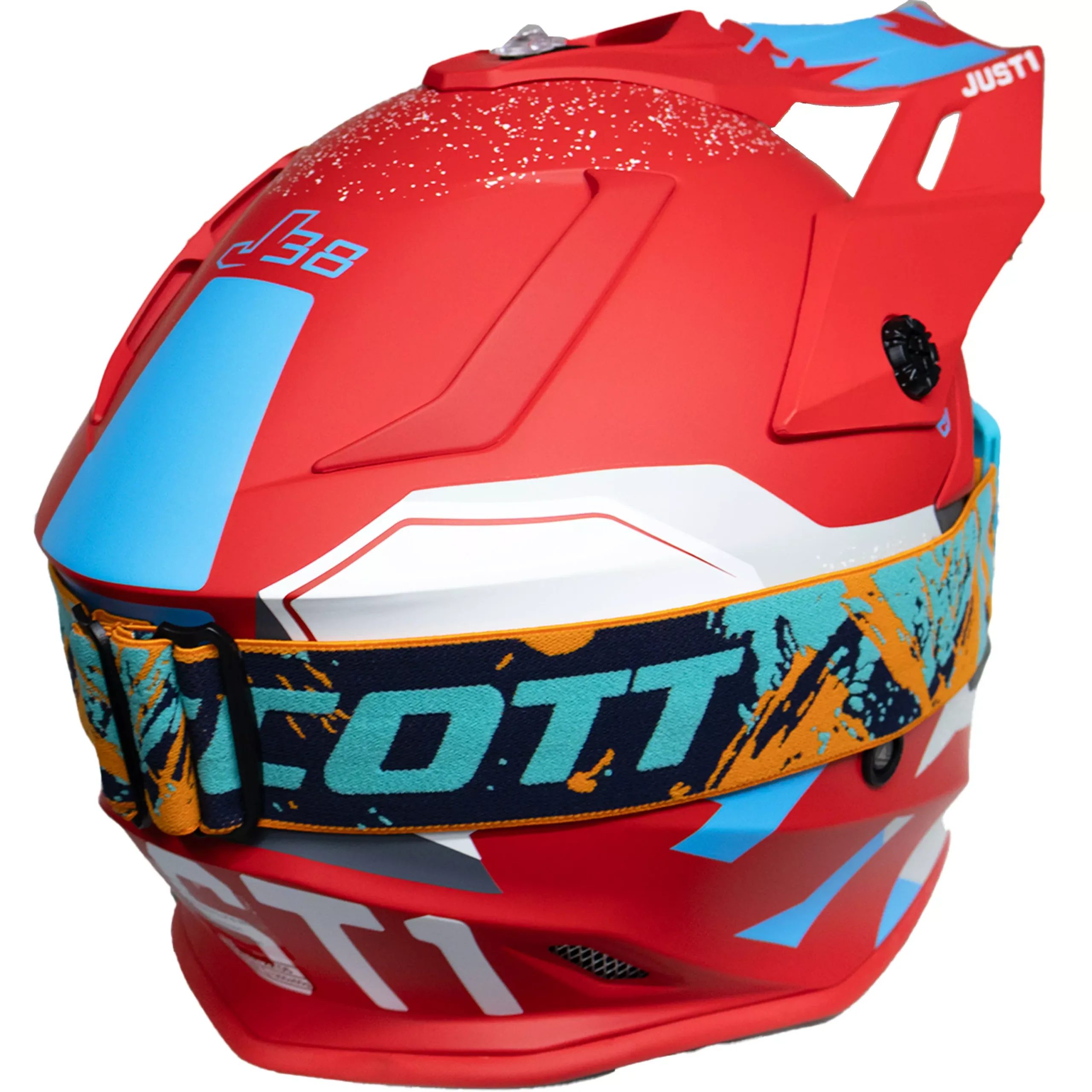 Casco Just1 Korner J38 + Antiparra - Azul/Rojo - Imagen 2