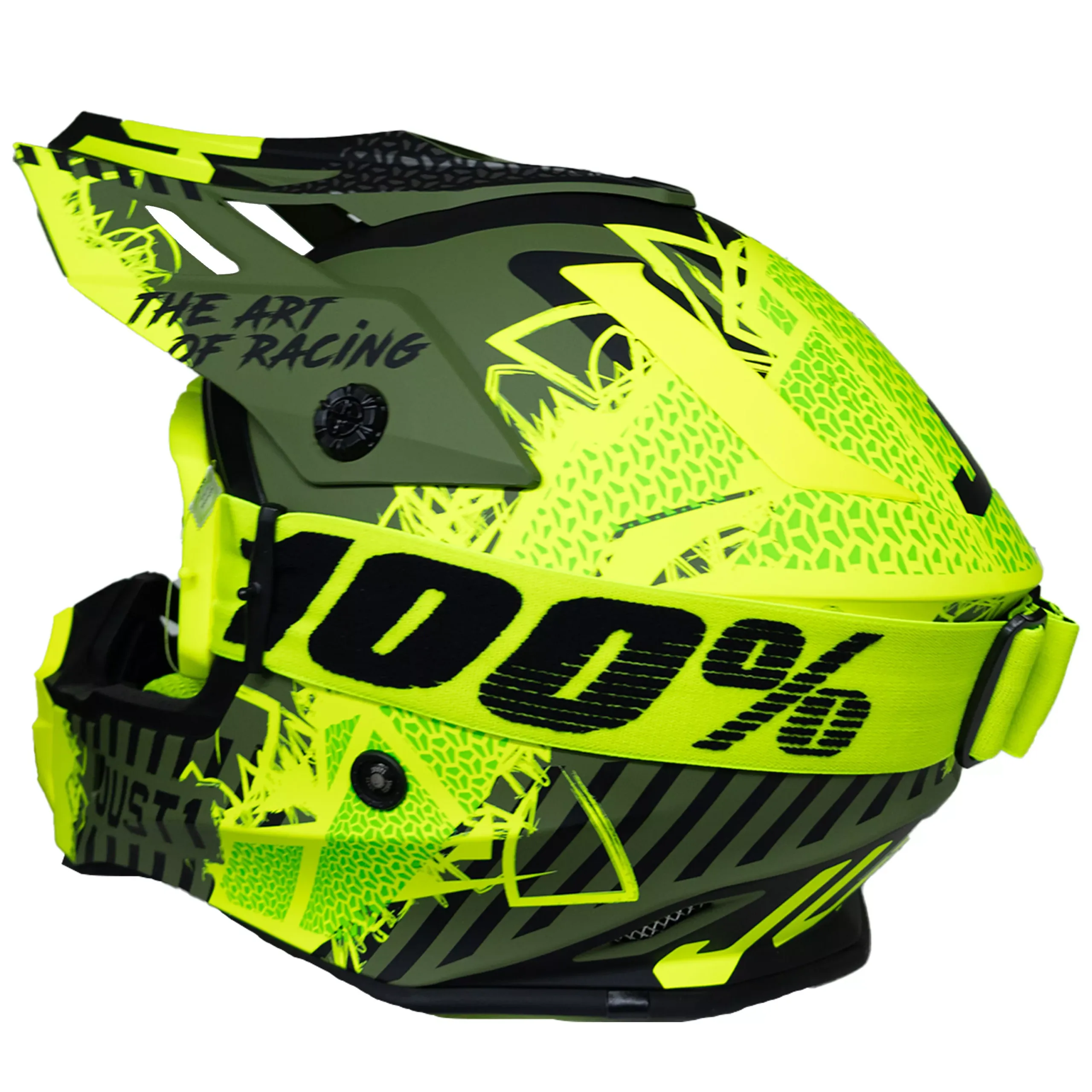 Casco Just1 Mask J38 + Antiparra - Amarillo/Negro/Verde - Imagen 4