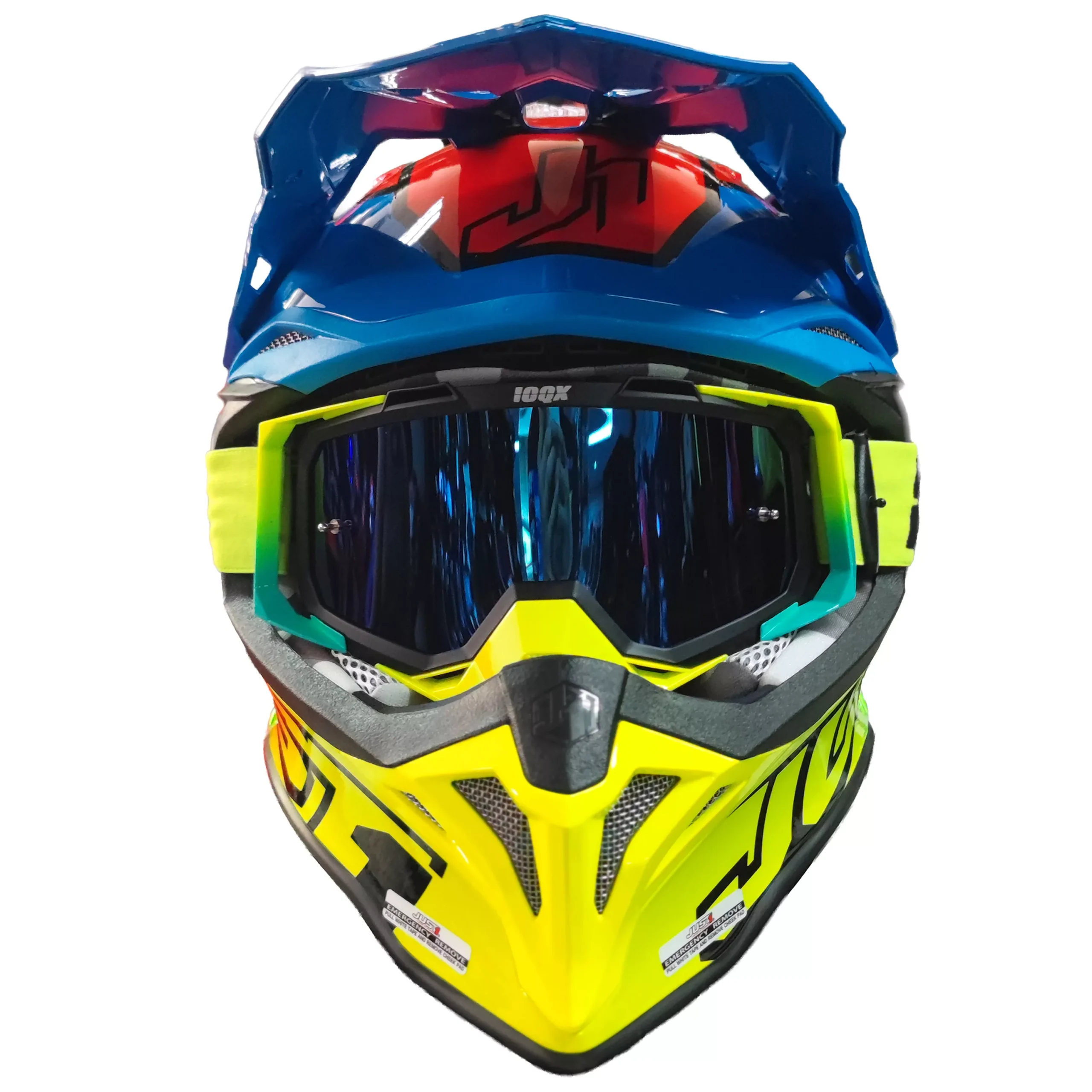 Casco Just1 Thruster J39 + Antiparra - Amarillo/Rojo/Azul - Imagen 5