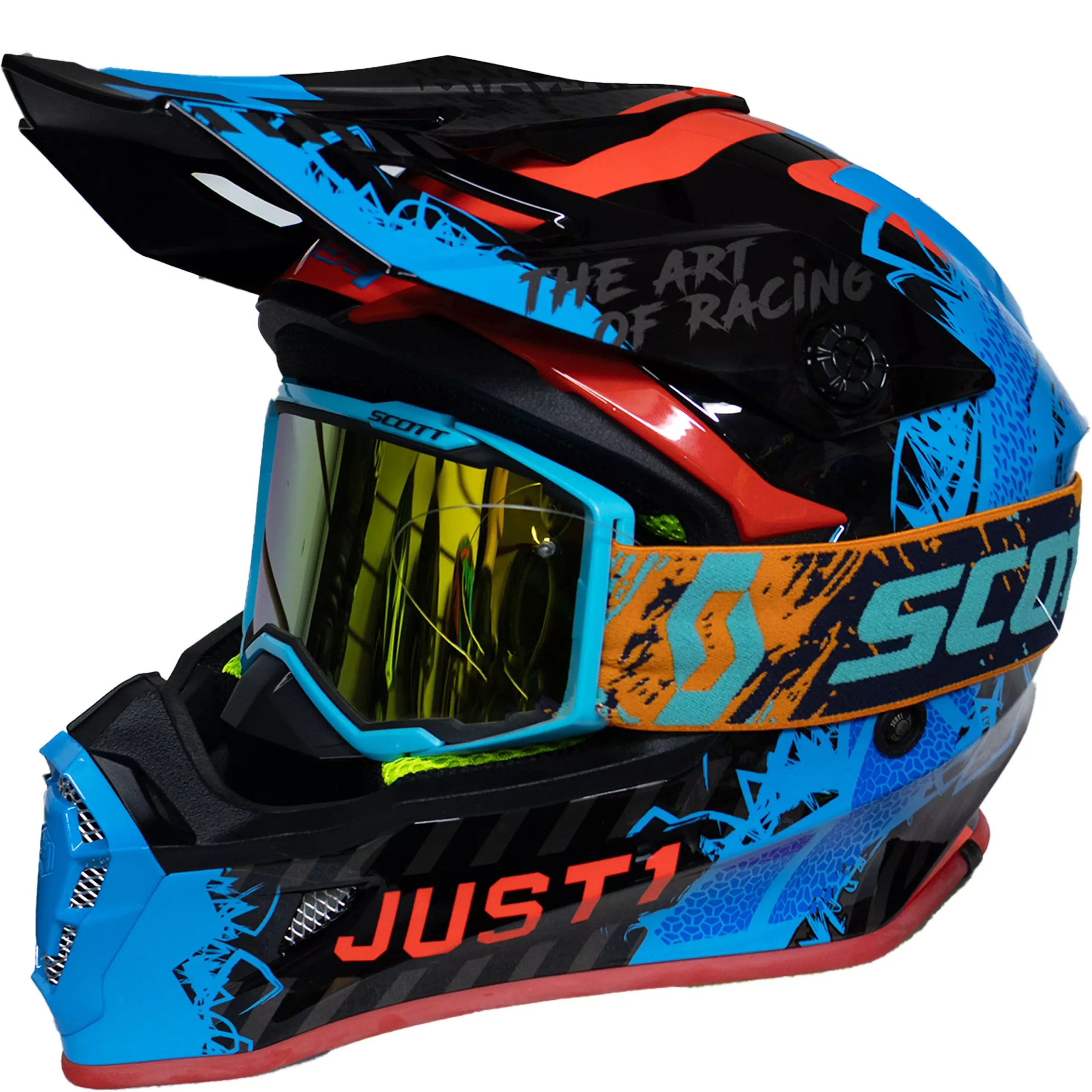 Casco Just1 Mask J38 + Antiparra - Azul/Rojo/Negro - Imagen 5