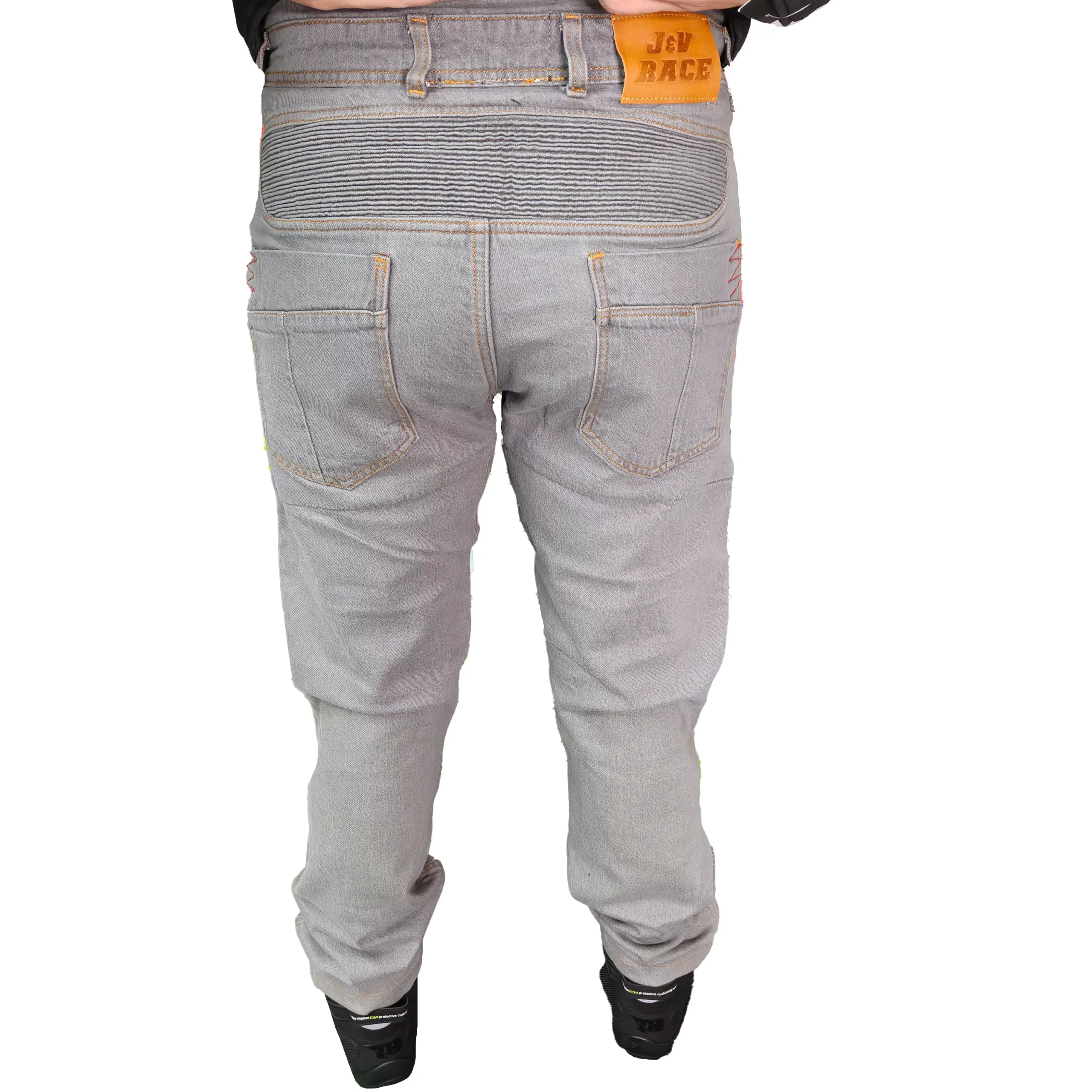 Jean con Protecciones para Moto JvV Race - Gris - Imagen 4