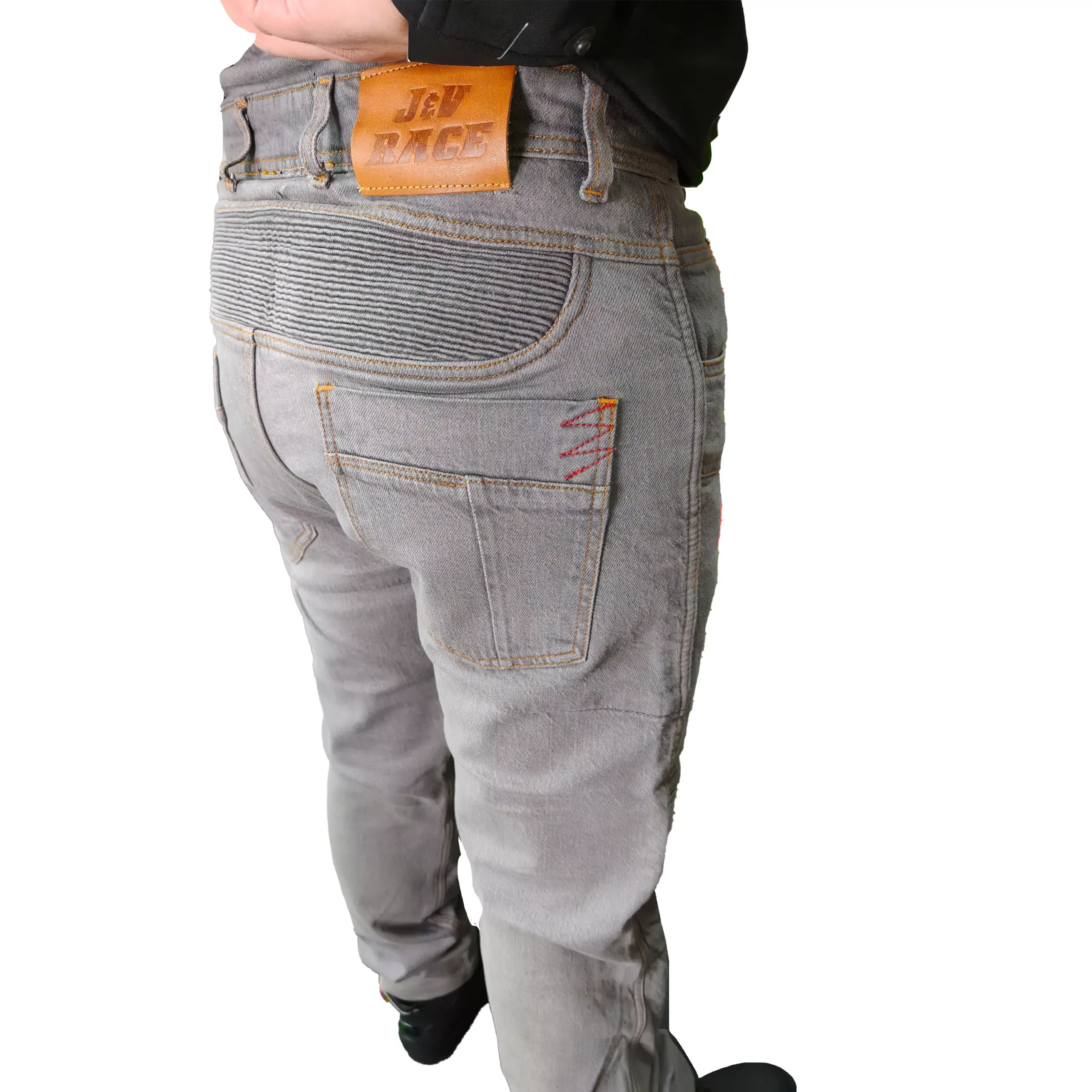 Jean con Protecciones para Moto JvV Race - Gris - Imagen 5