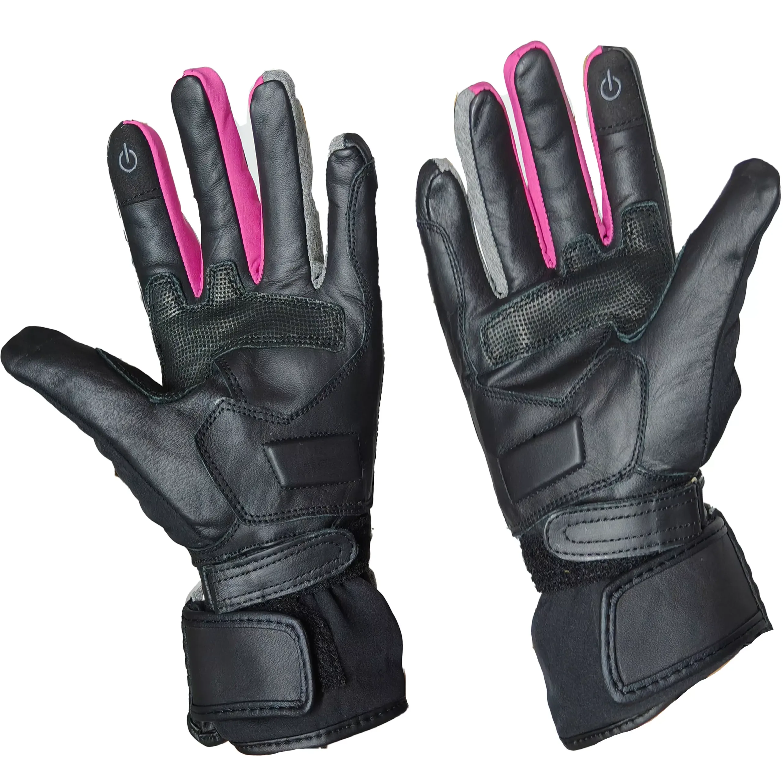 Guantes de Invierno JyV Race Velvet Mujer - Negro/Rosa - Imagen 2